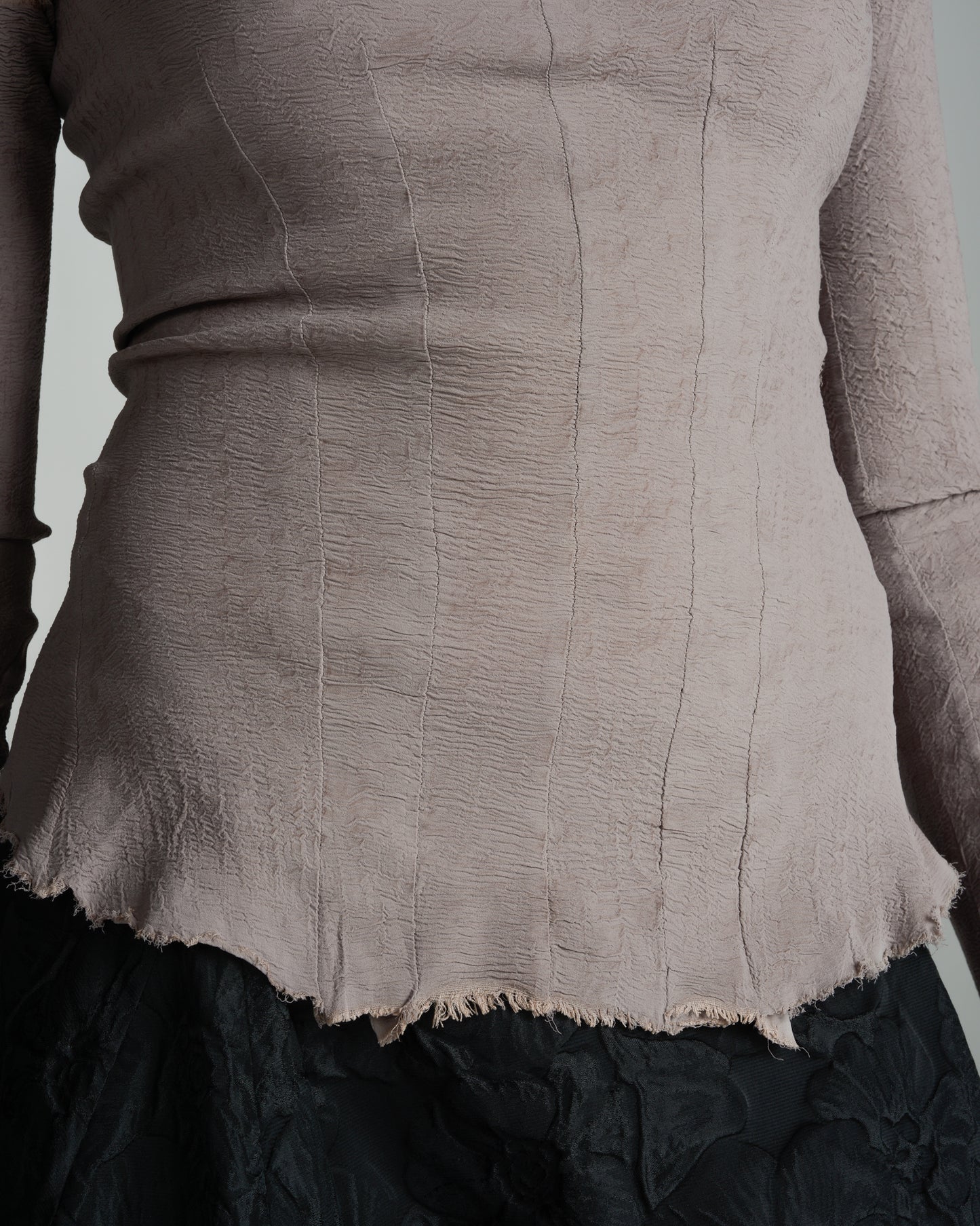 Mauve Shoulderless Stretch Longsleeve Top