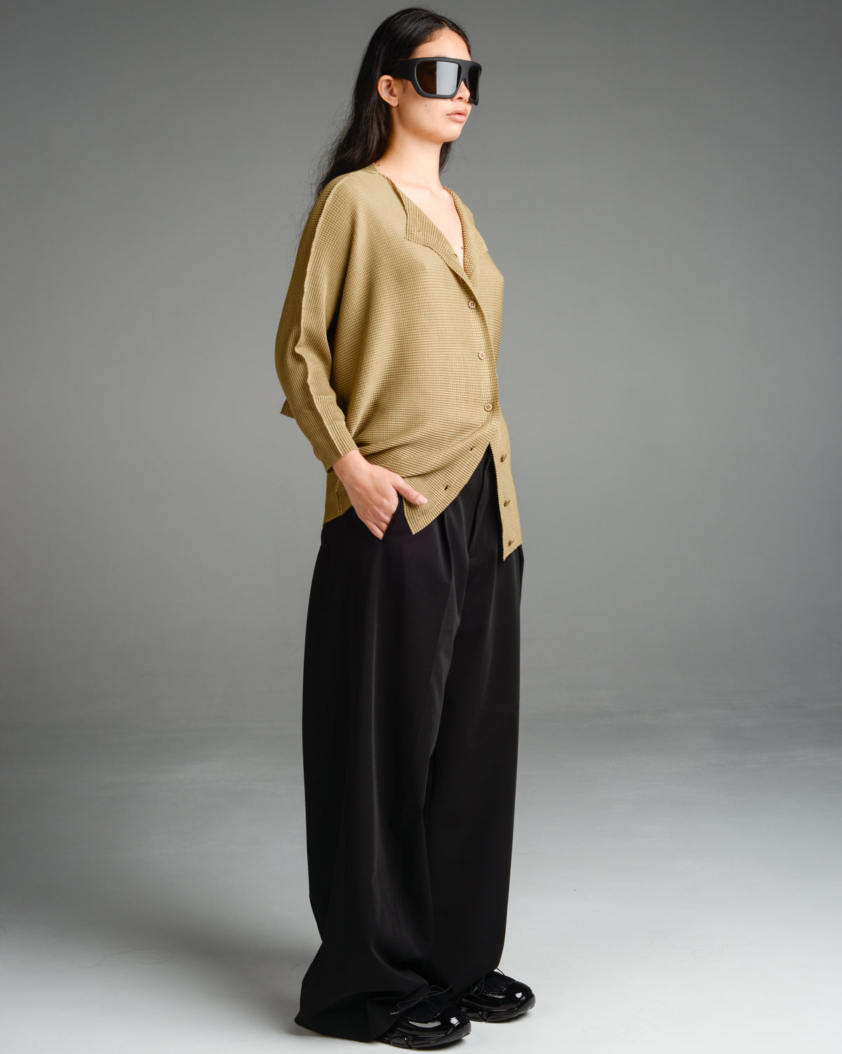 Beige Dolman Knit Cardigan