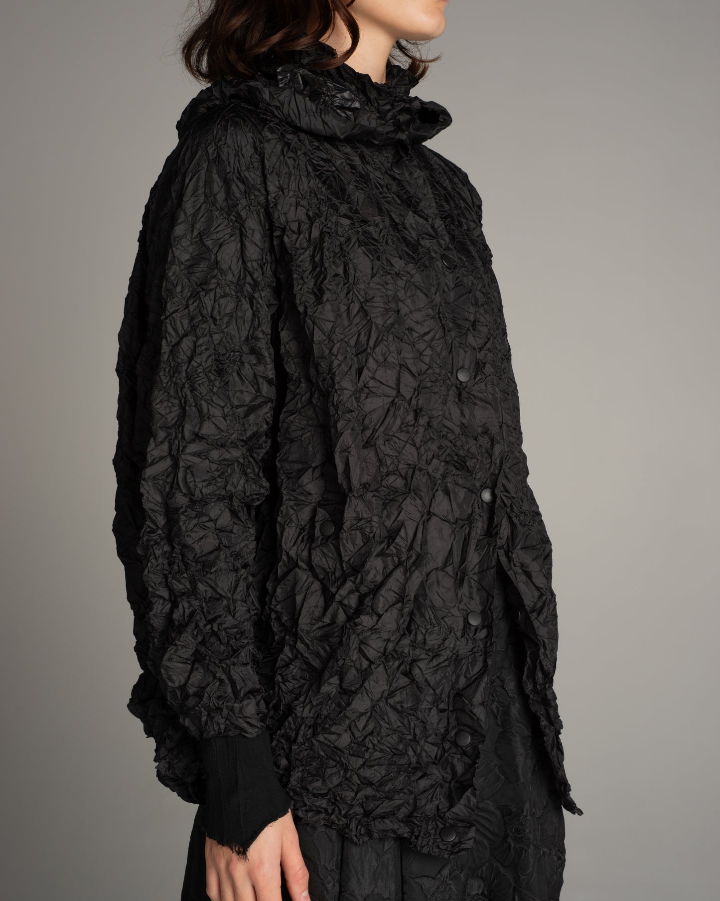 Black Meringue Hooded Jacket