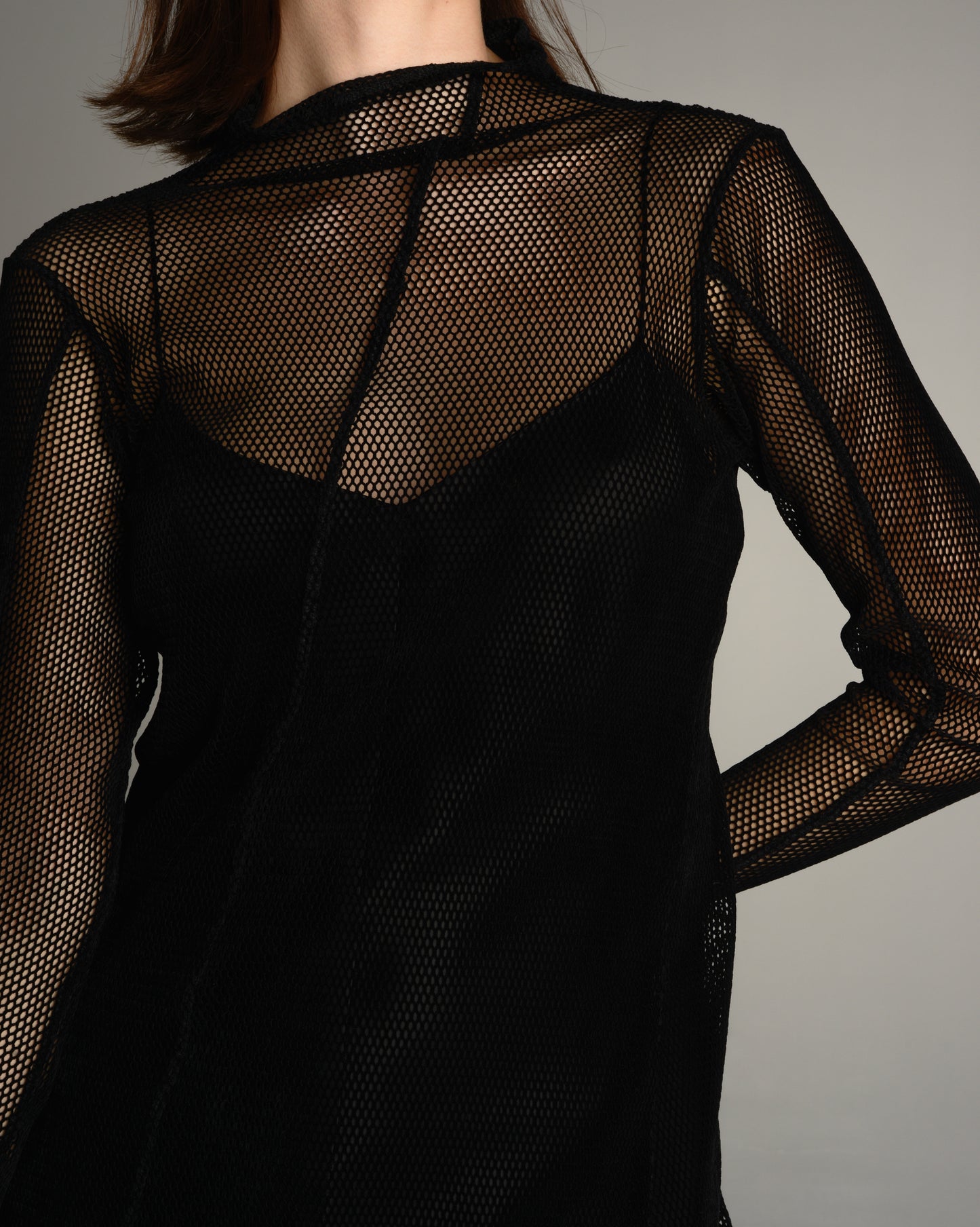 Black Velvet Mesh Dress