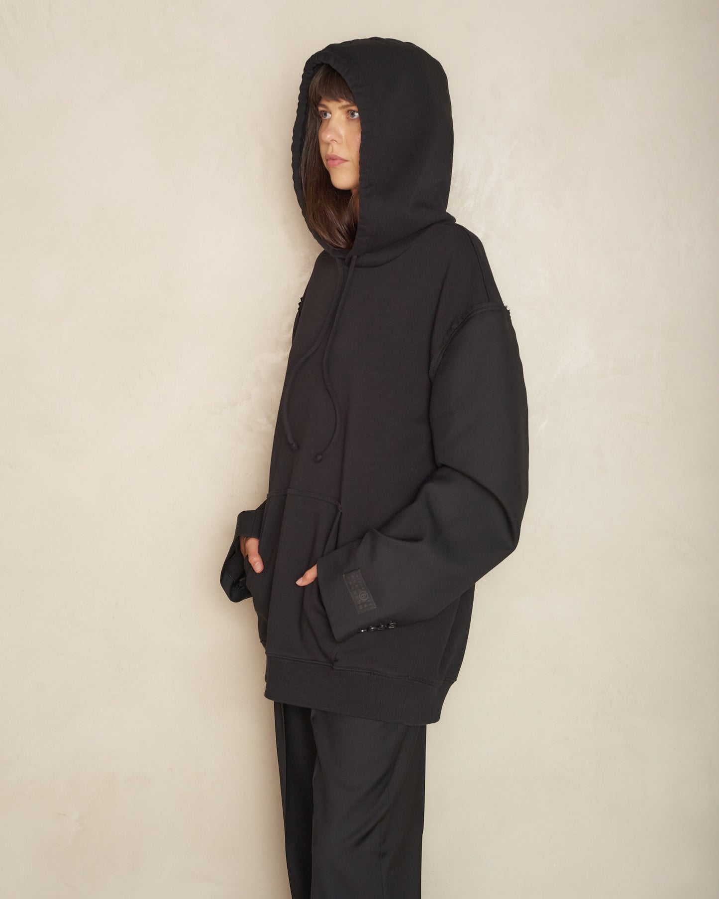 Black Exposed Seam Sweatshirt
