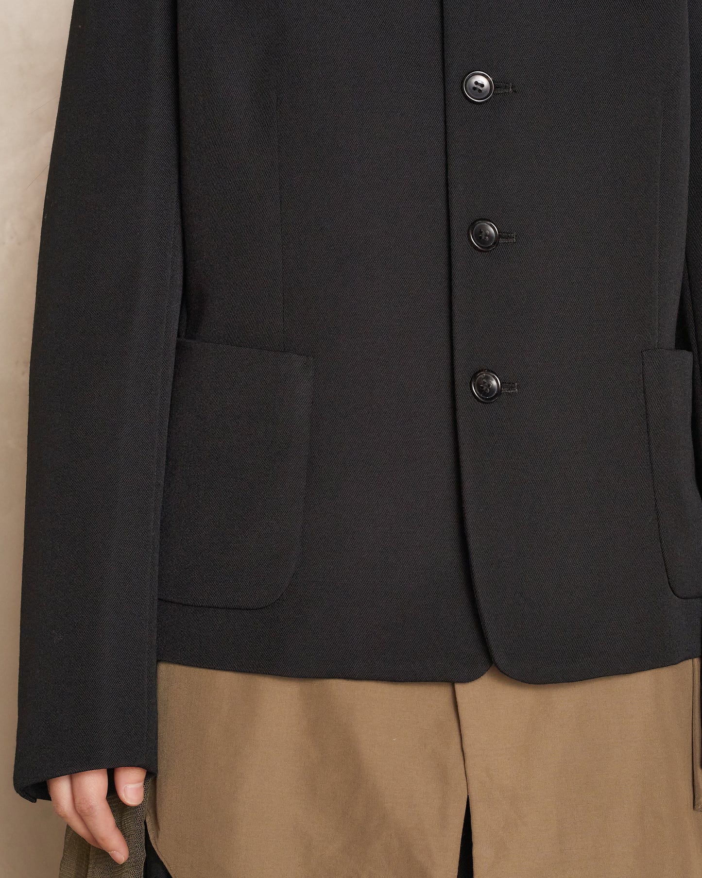 Black Wool Collared Jacket