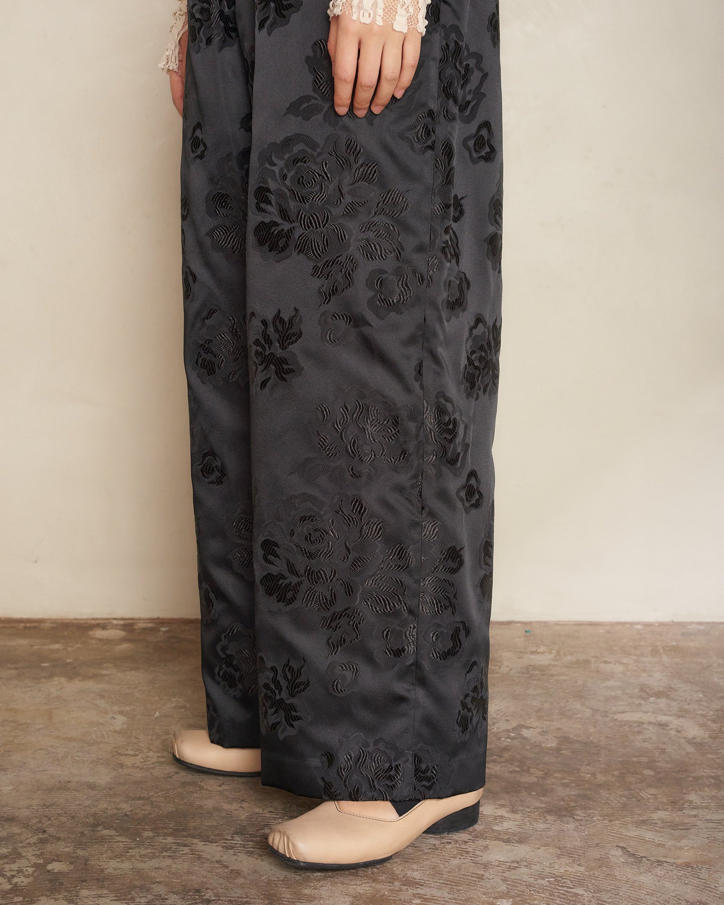 Black Jacquard Trousers