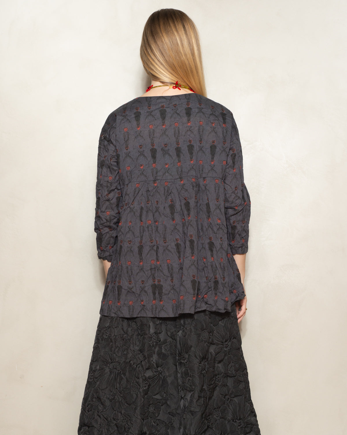 Charcoal Ceremony Print Blouse
