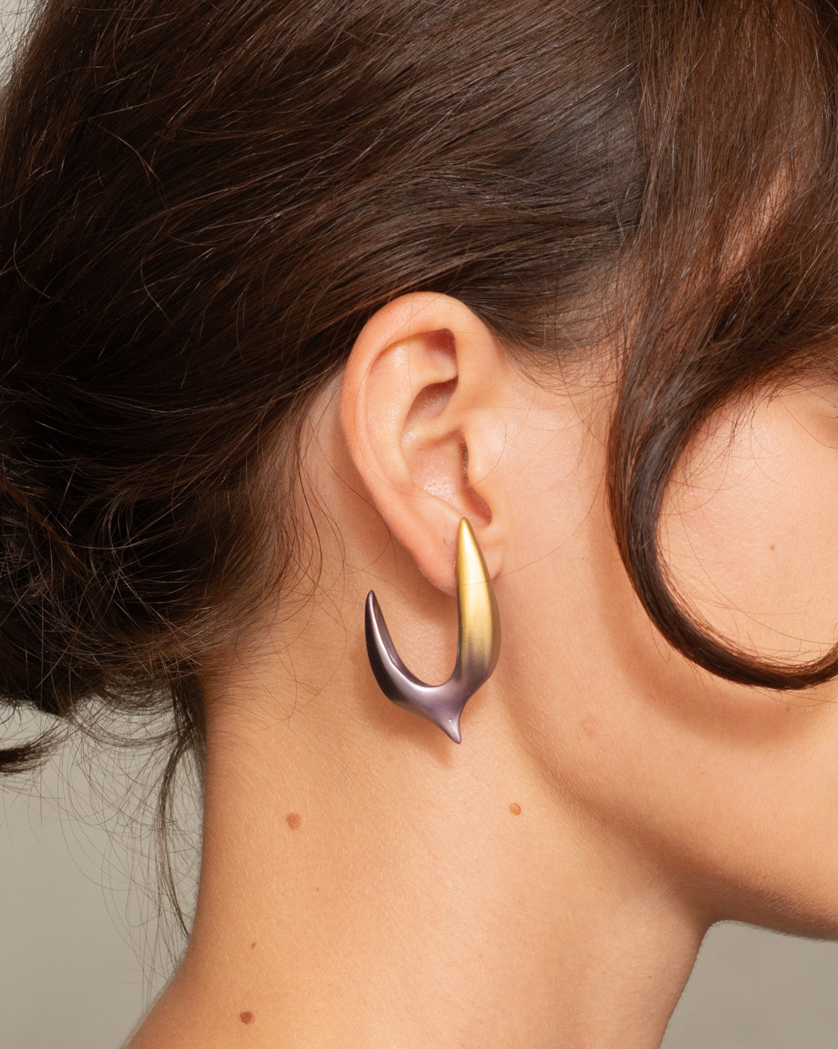 Gold and Lilac Small Hook Earring