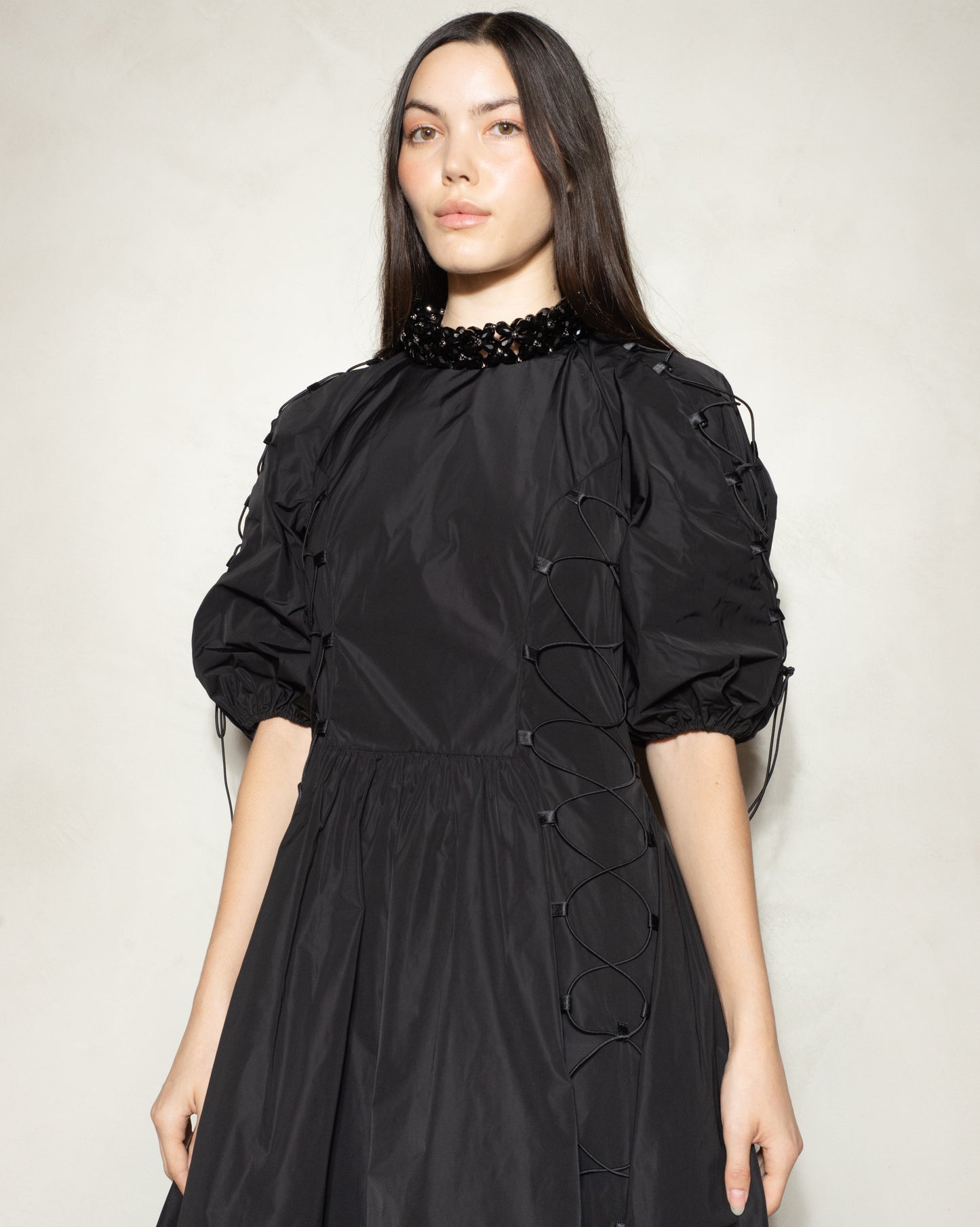 Jet Crystal Rope Necklace