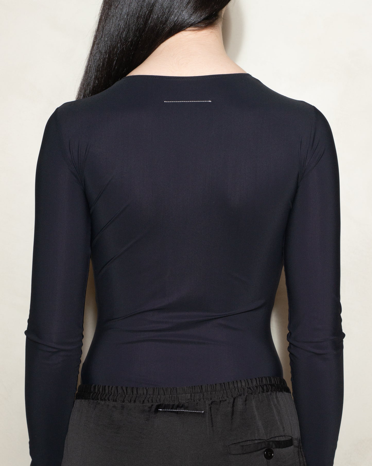Black Margiela Logo Bodysuit