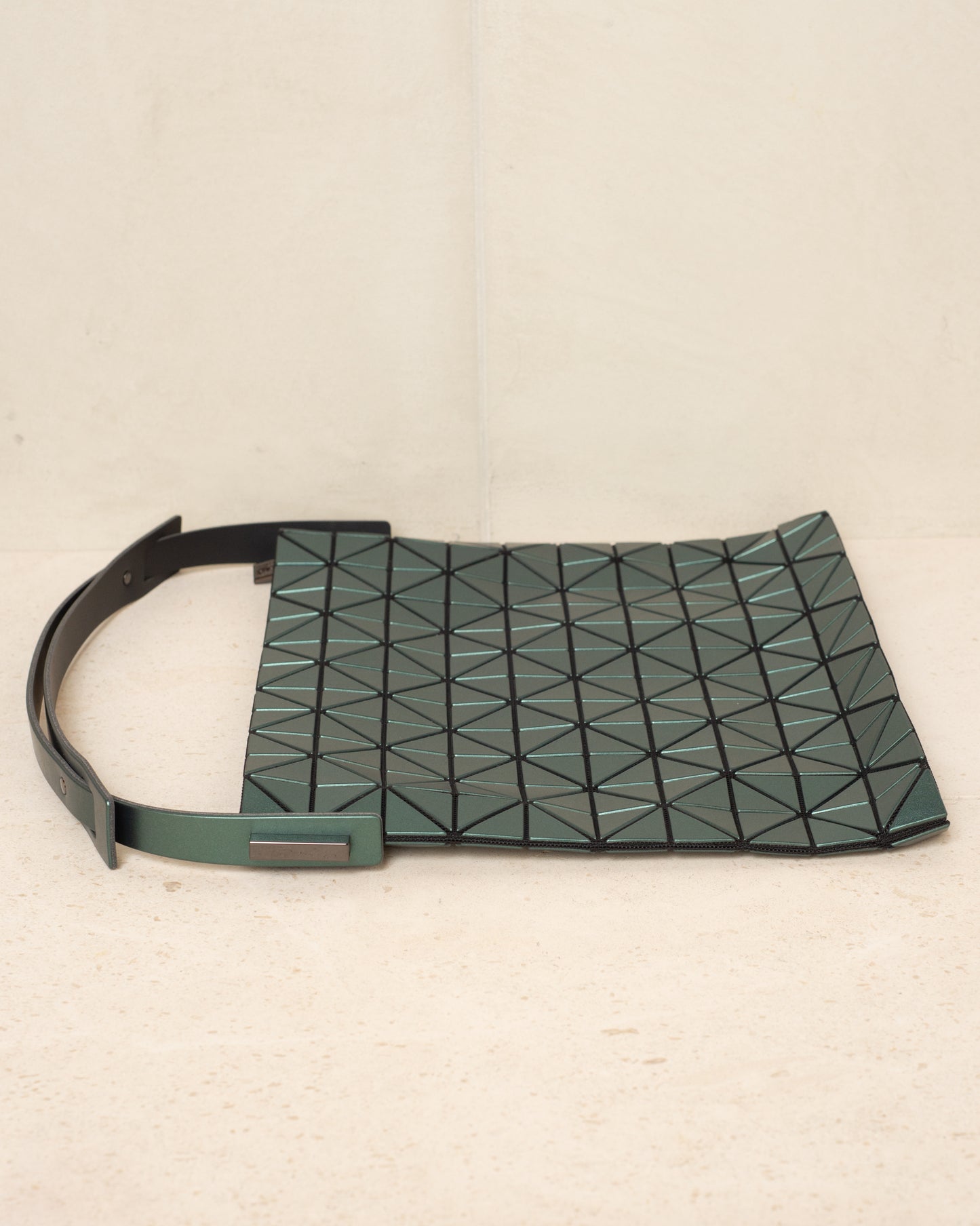 Dark Green Baguette Metallic Wide Bag