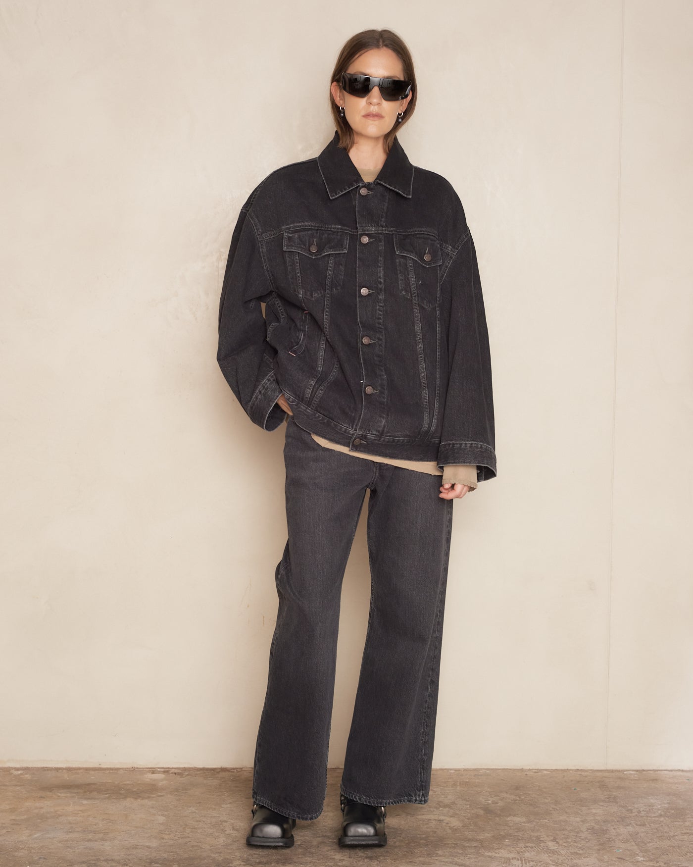 Acne Studios Black Oversized Denim Jacket c90169 DILETTANTE