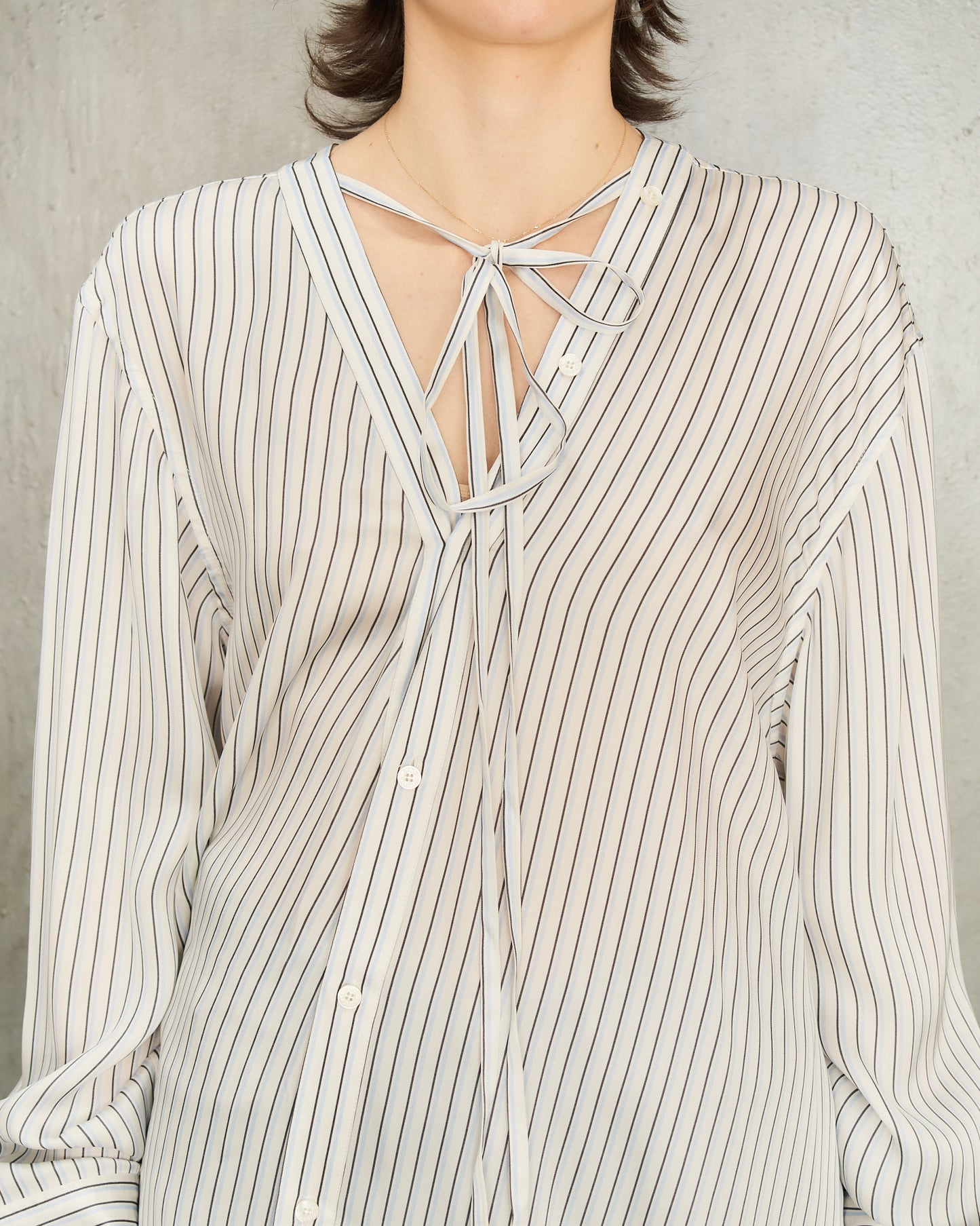 Blue Stripe Asymmetric Shirt Dress