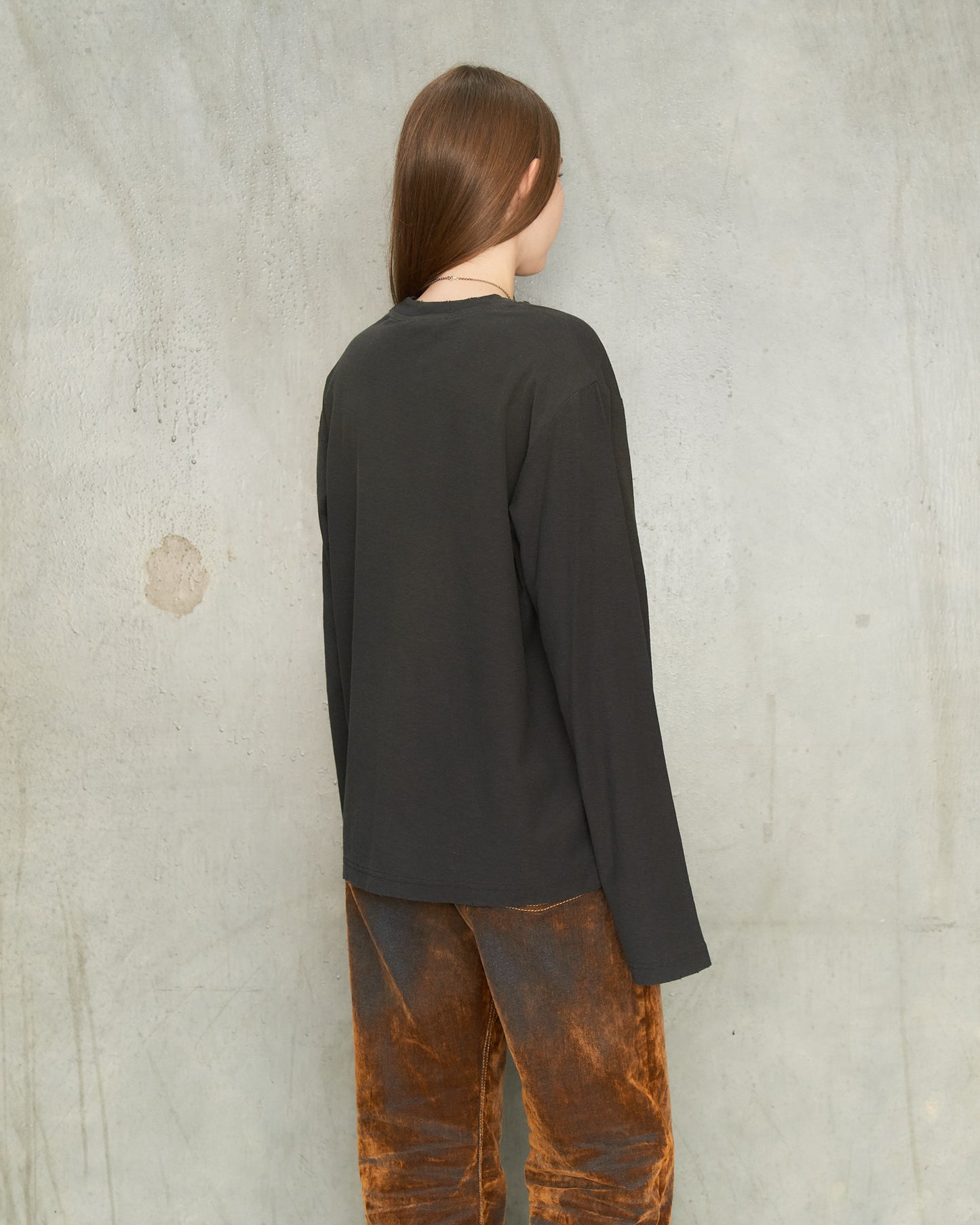 Faded Black Logo Long Sleeve Tee