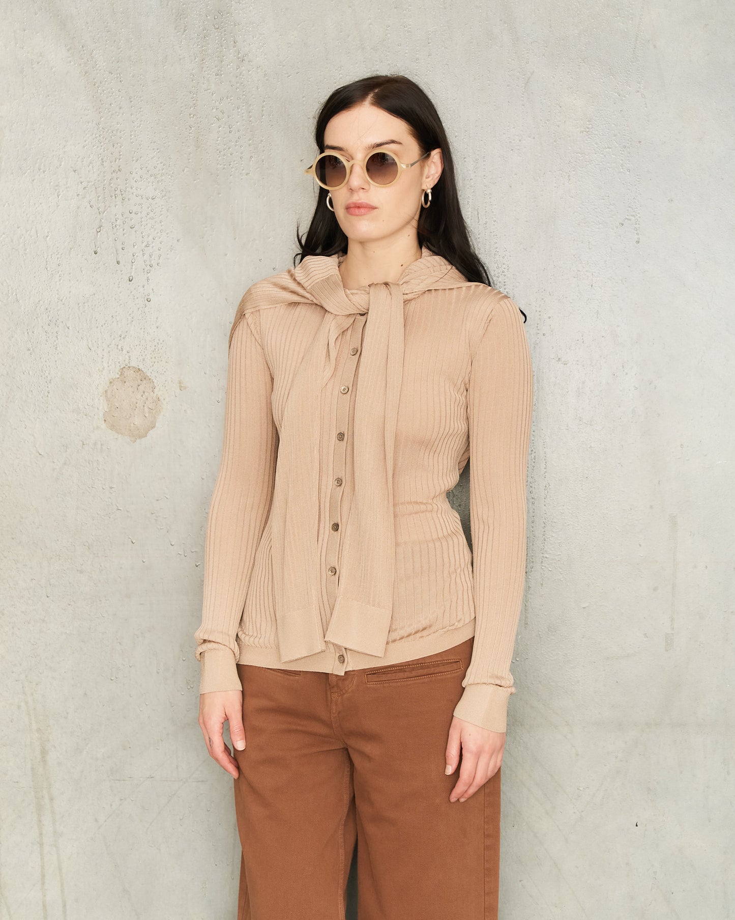 Hazel Beige Knit Cardigan