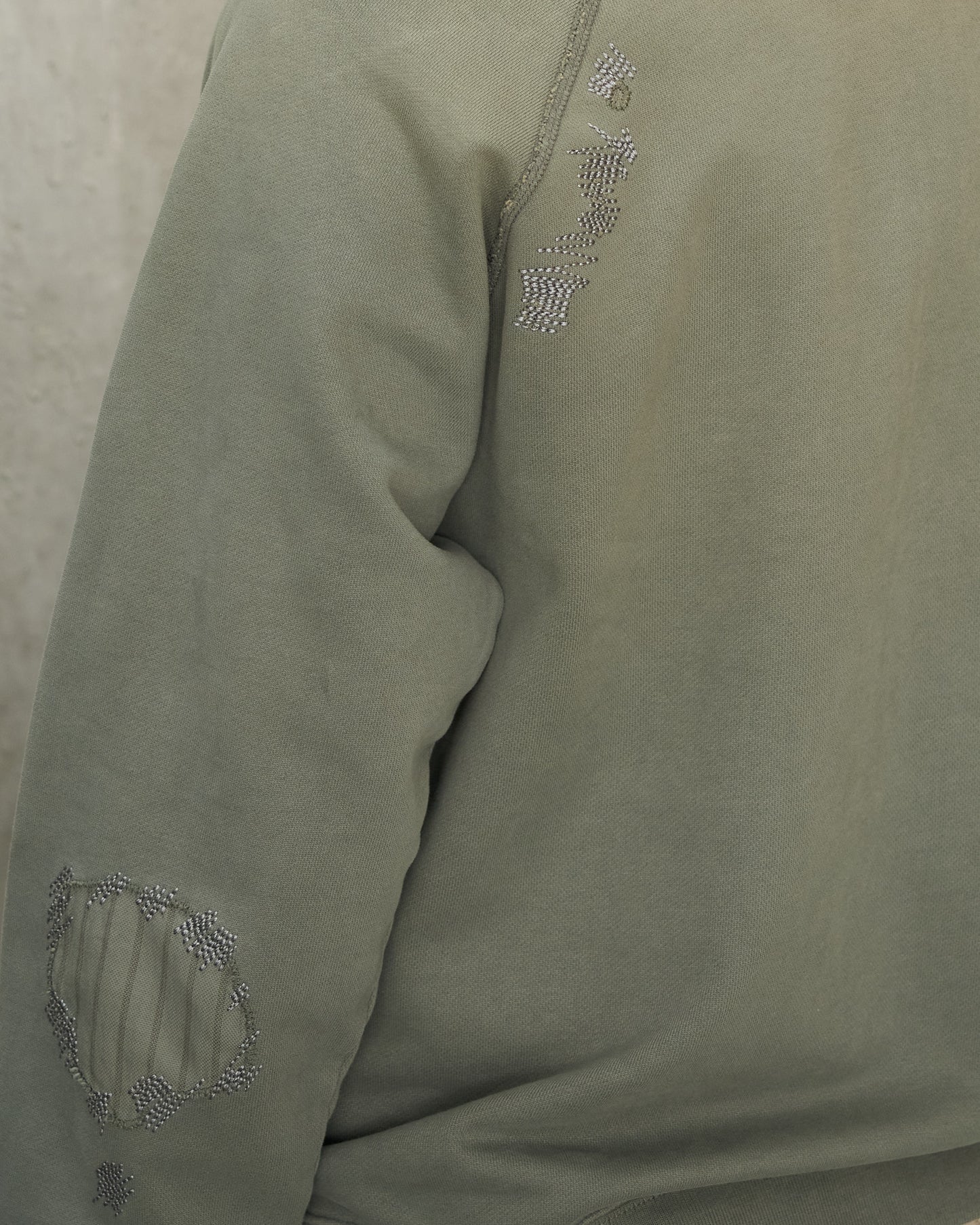 Slate Grey Mended Logo Hoodie