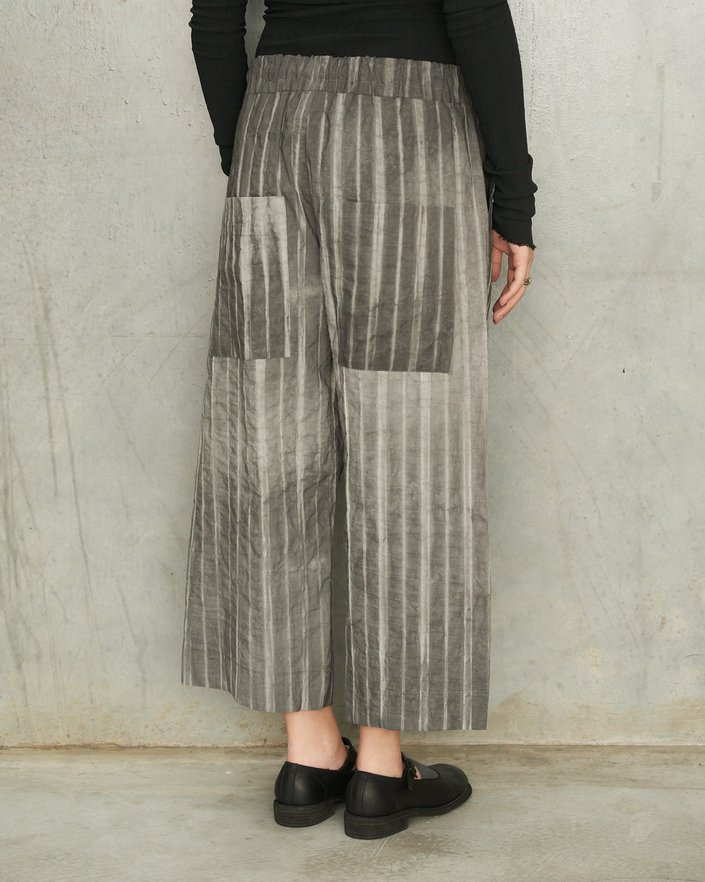 Anthracite Stripe Wide Trousers
