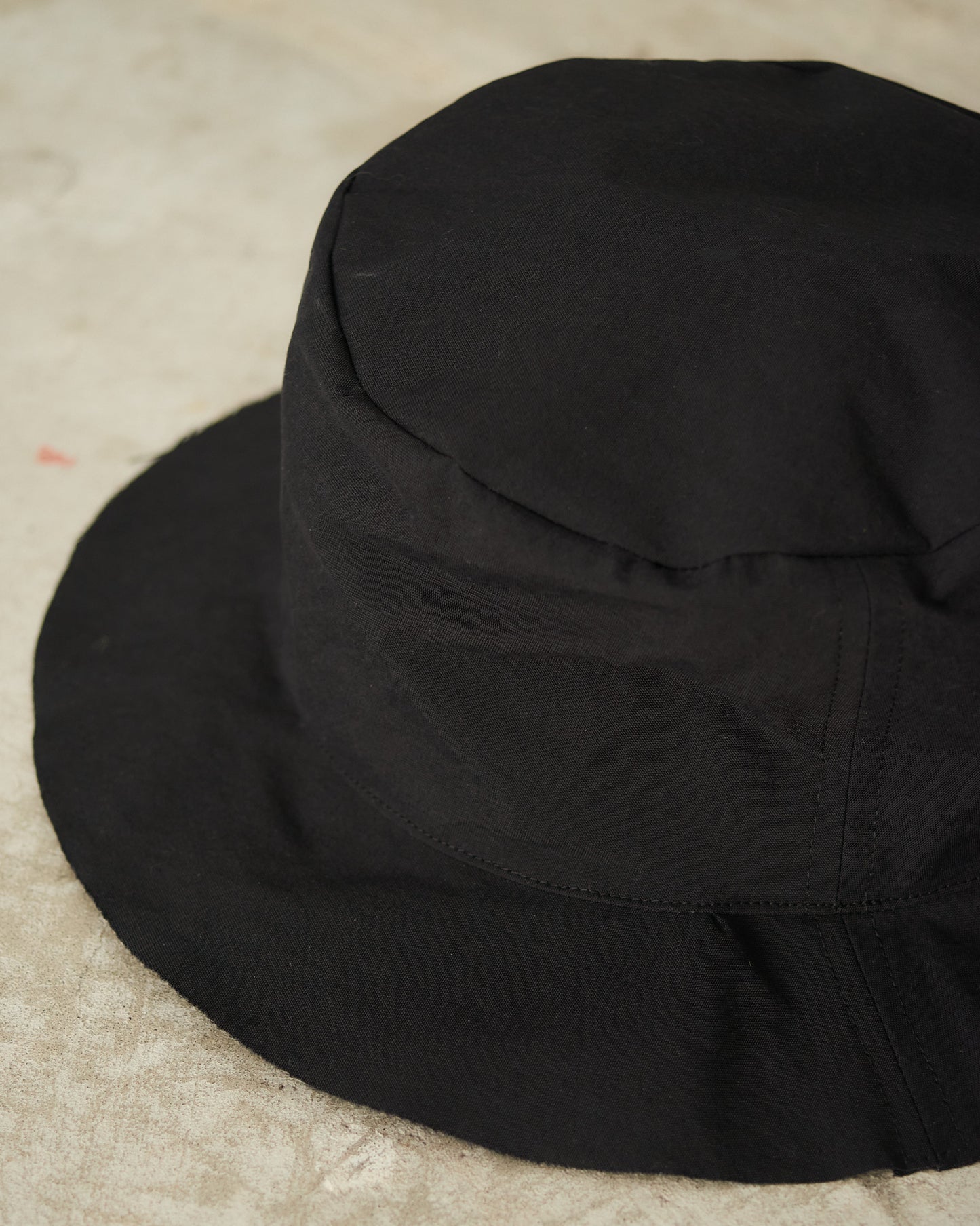 Black Jersey Wide-Brim Hat