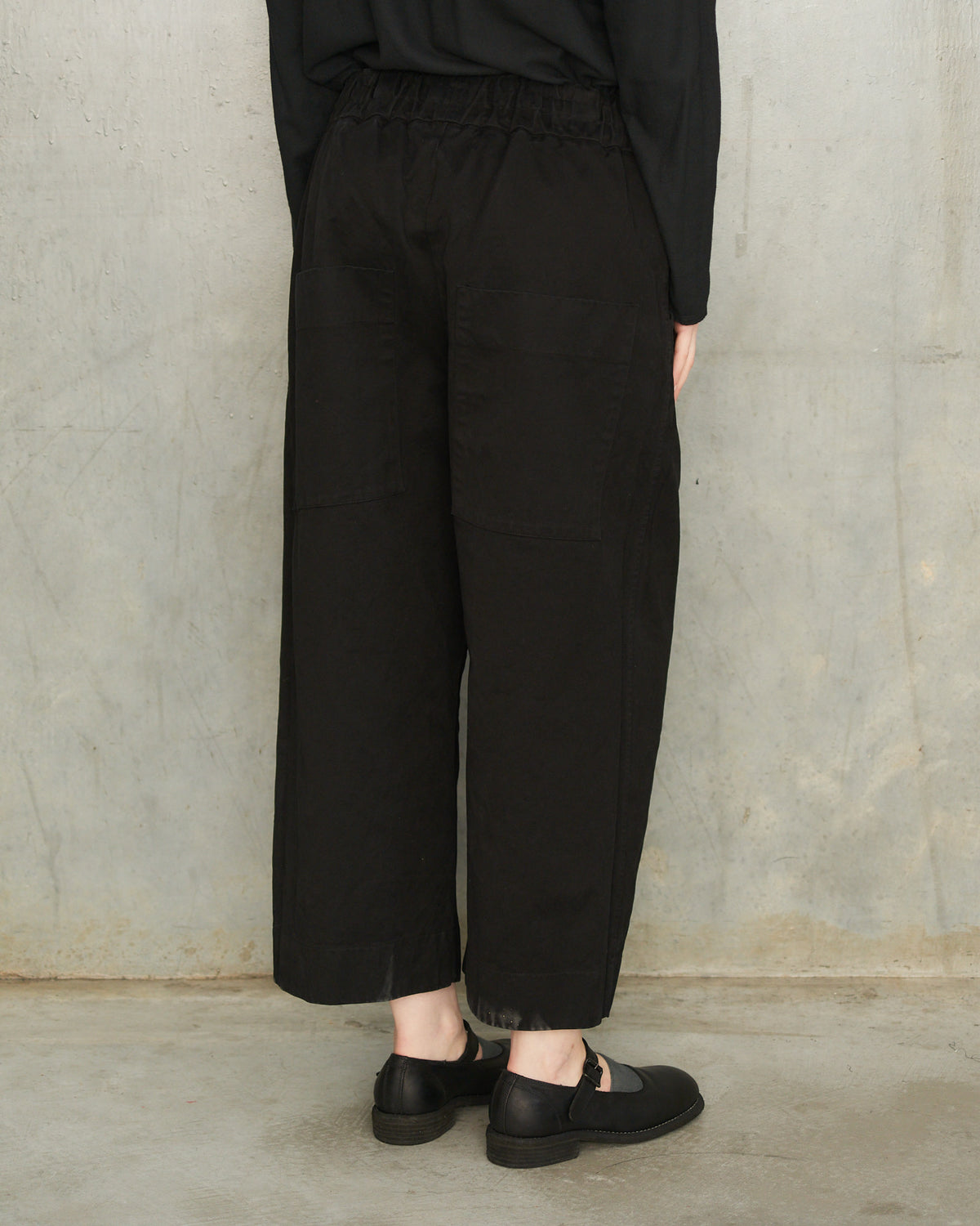 Black Wide Cropped Trousers