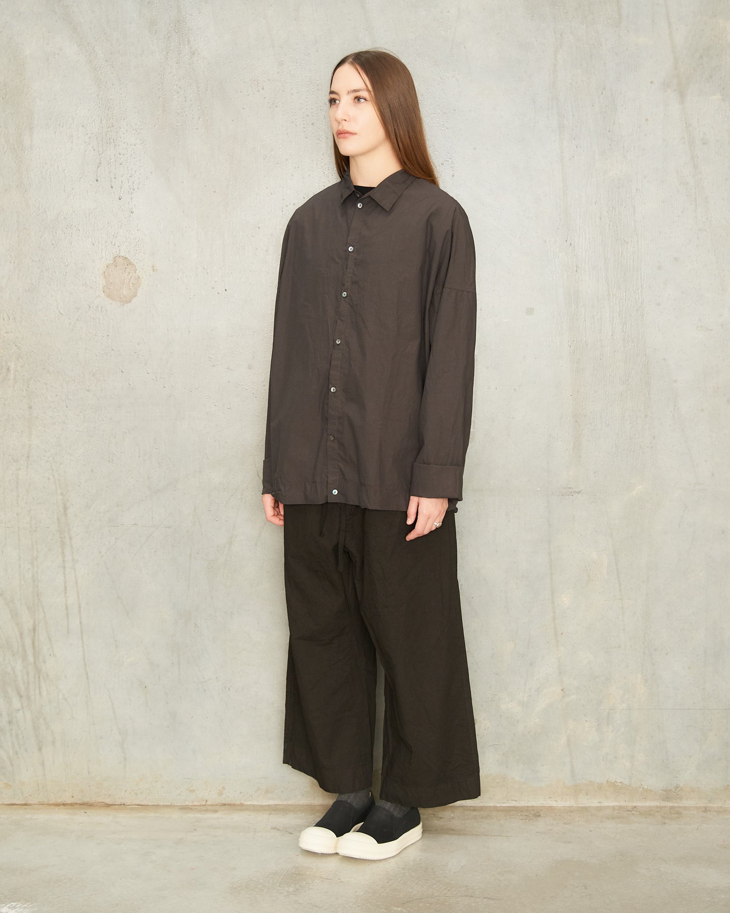 Dark Brown Cropped Wide Trousers