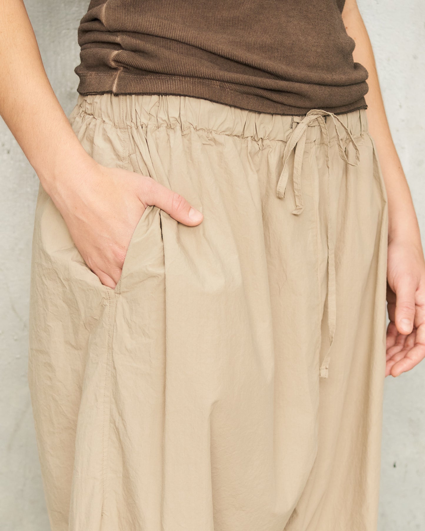 Stone Relaxed Cotton Trousers