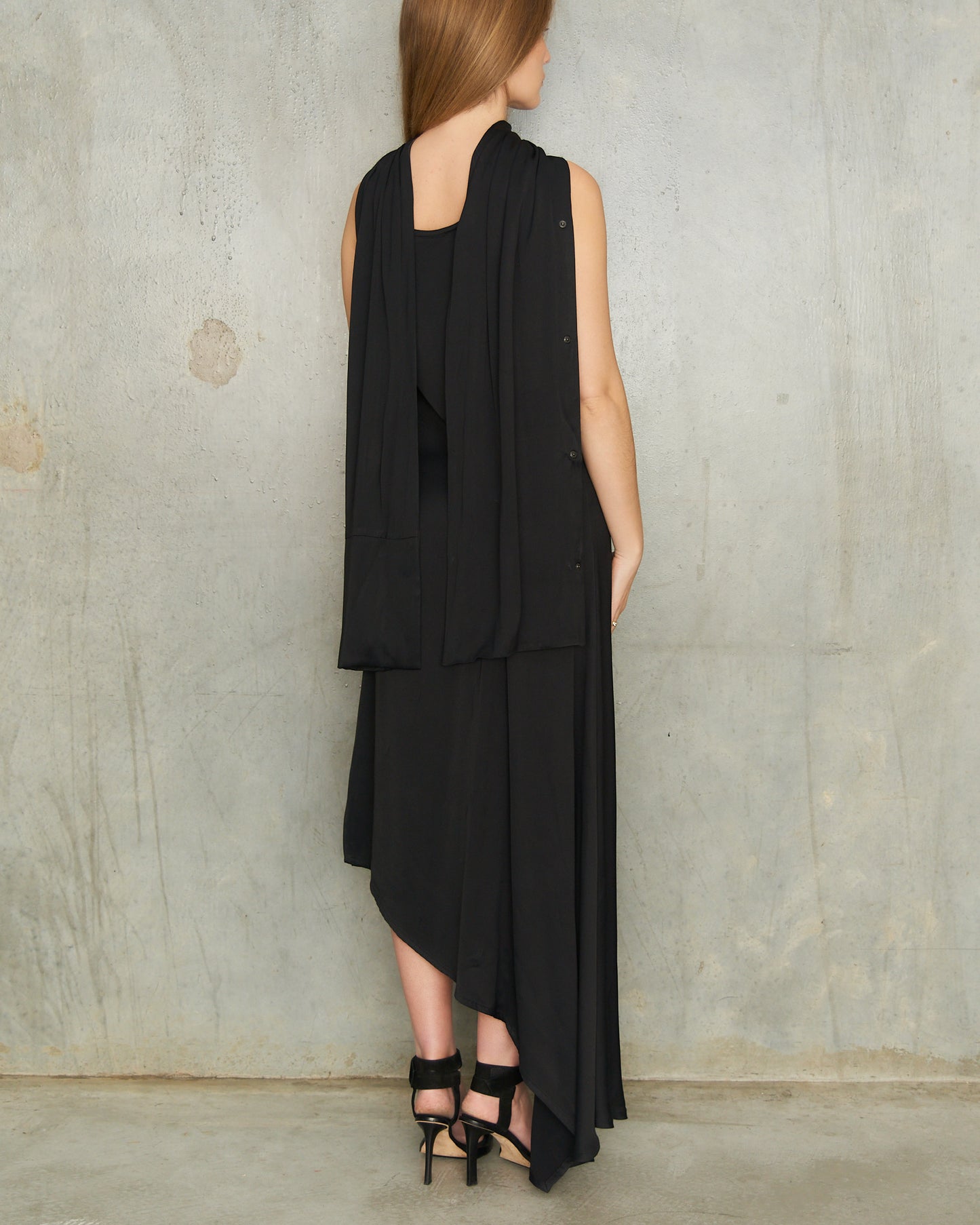 Ann Demeulemeester Black Convertible Drape Dress