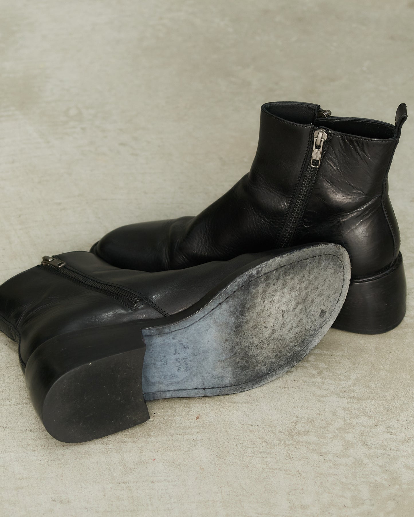 Ann Demeulemeester Black Double Zip Boots