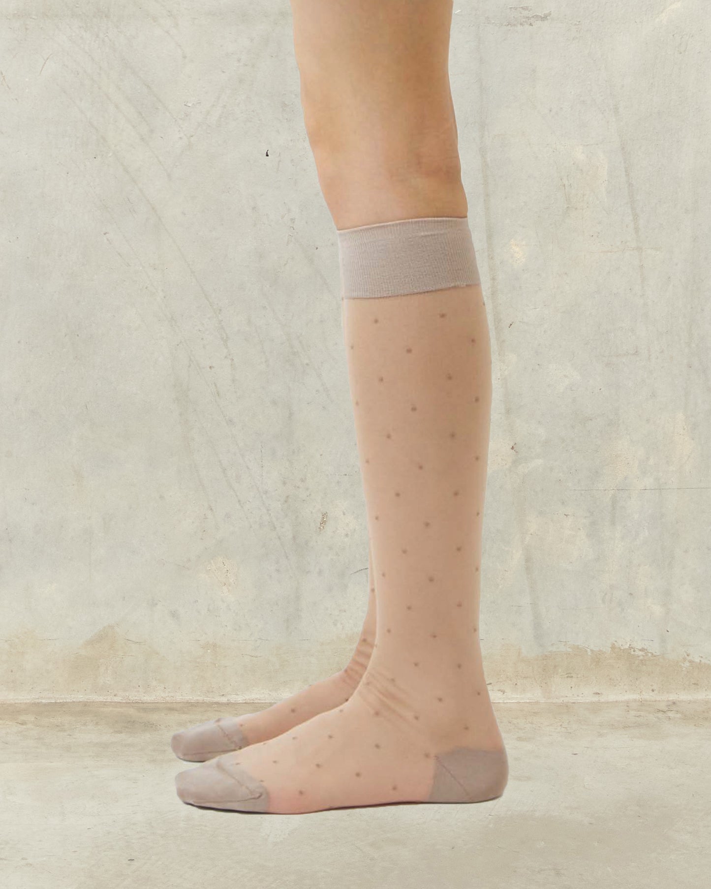 Beige Pin Dot Stockings