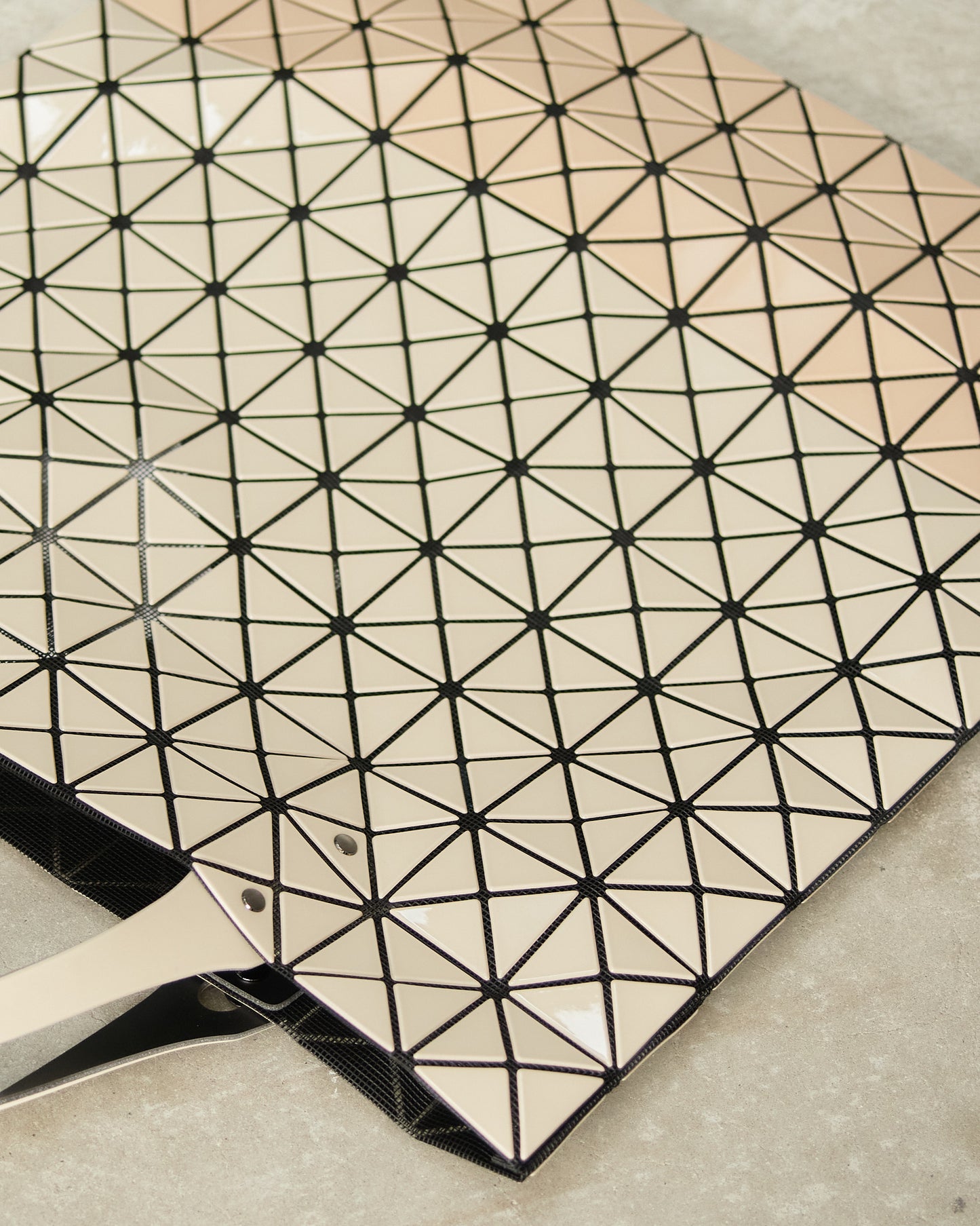 Beige Two-Tone Prism Tote