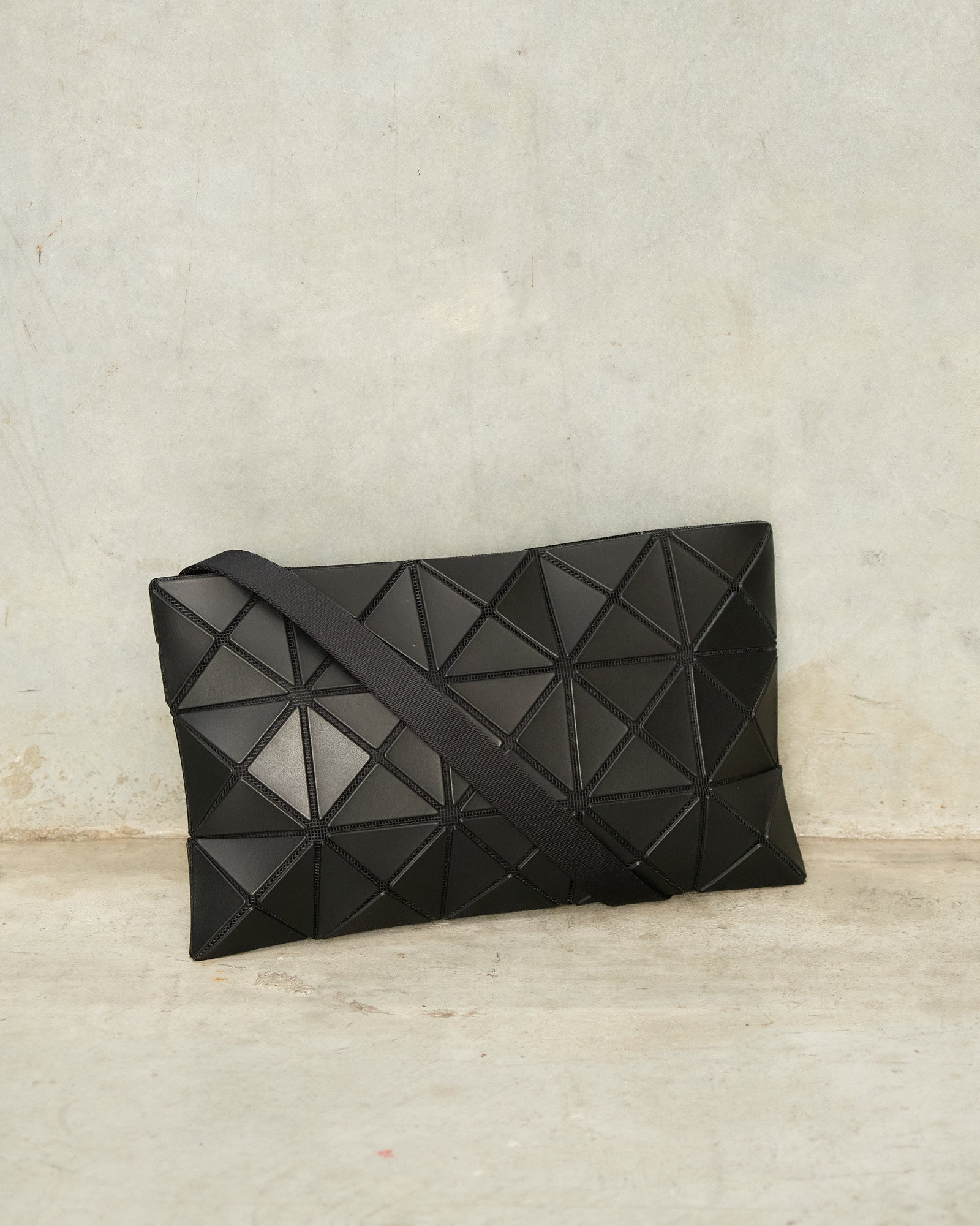 Bao Bao Matte Black Lucent Shoulder Bag Black BB58AG687