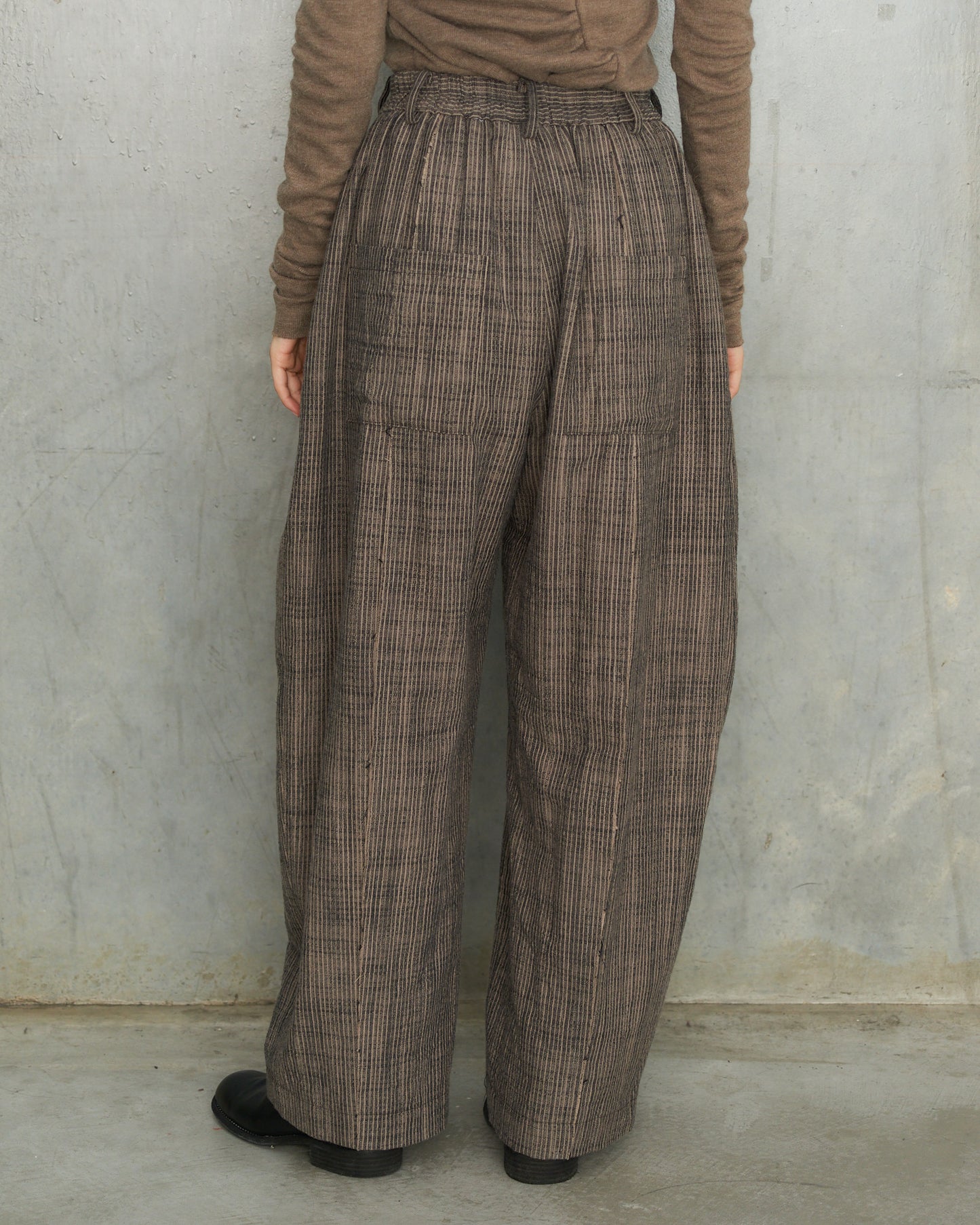 Grey Stripe Wide Trousers