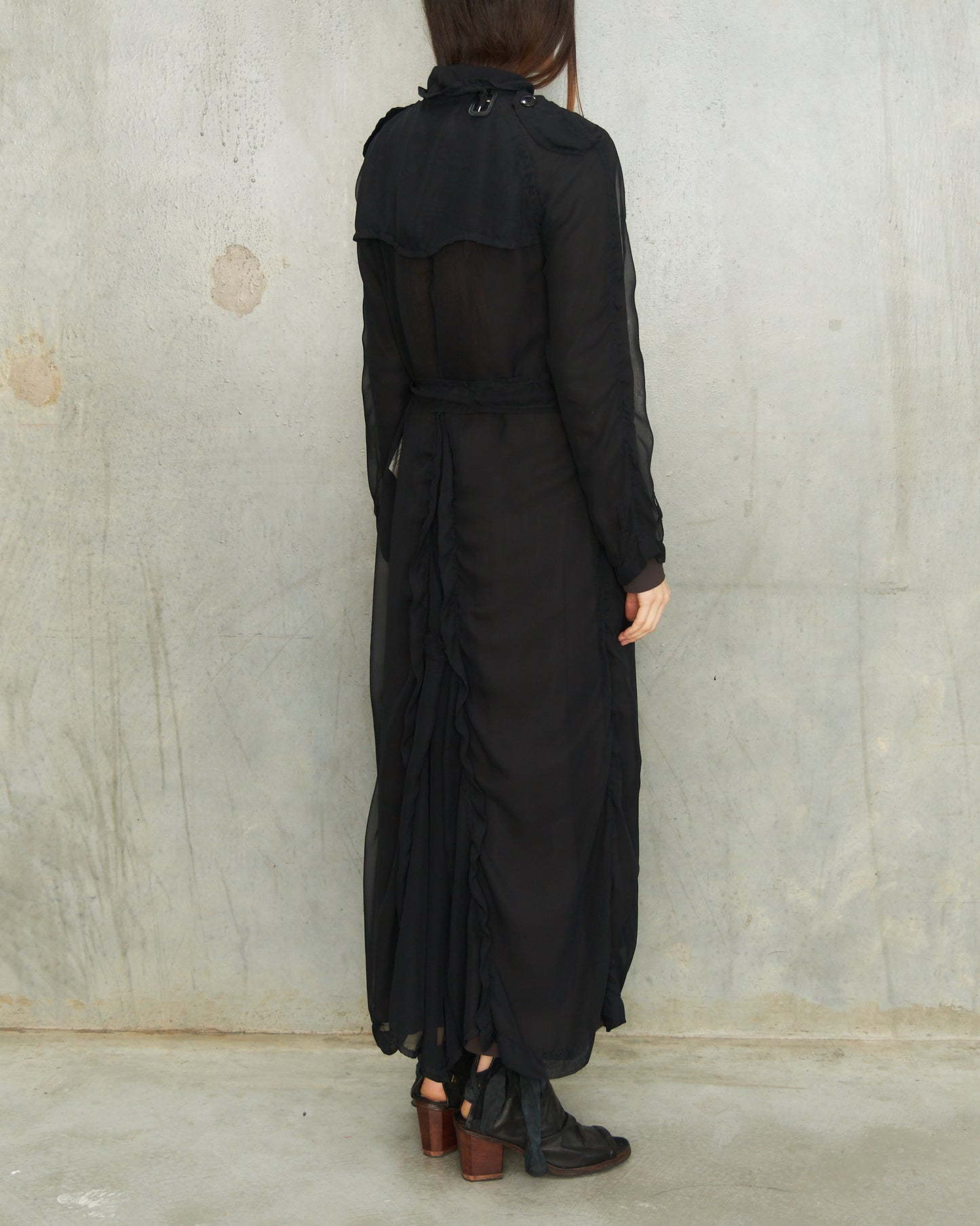 Comme Des Garcons FW2009 Black Sheer Trench Coat