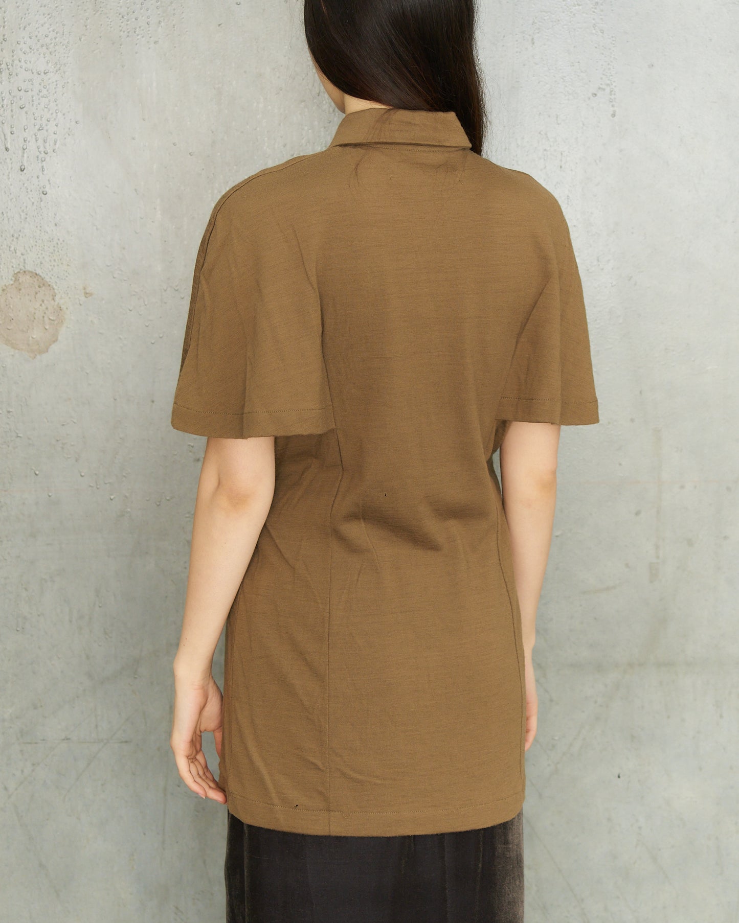 Comme Des Garcons Khaki Wool Polo Shirt