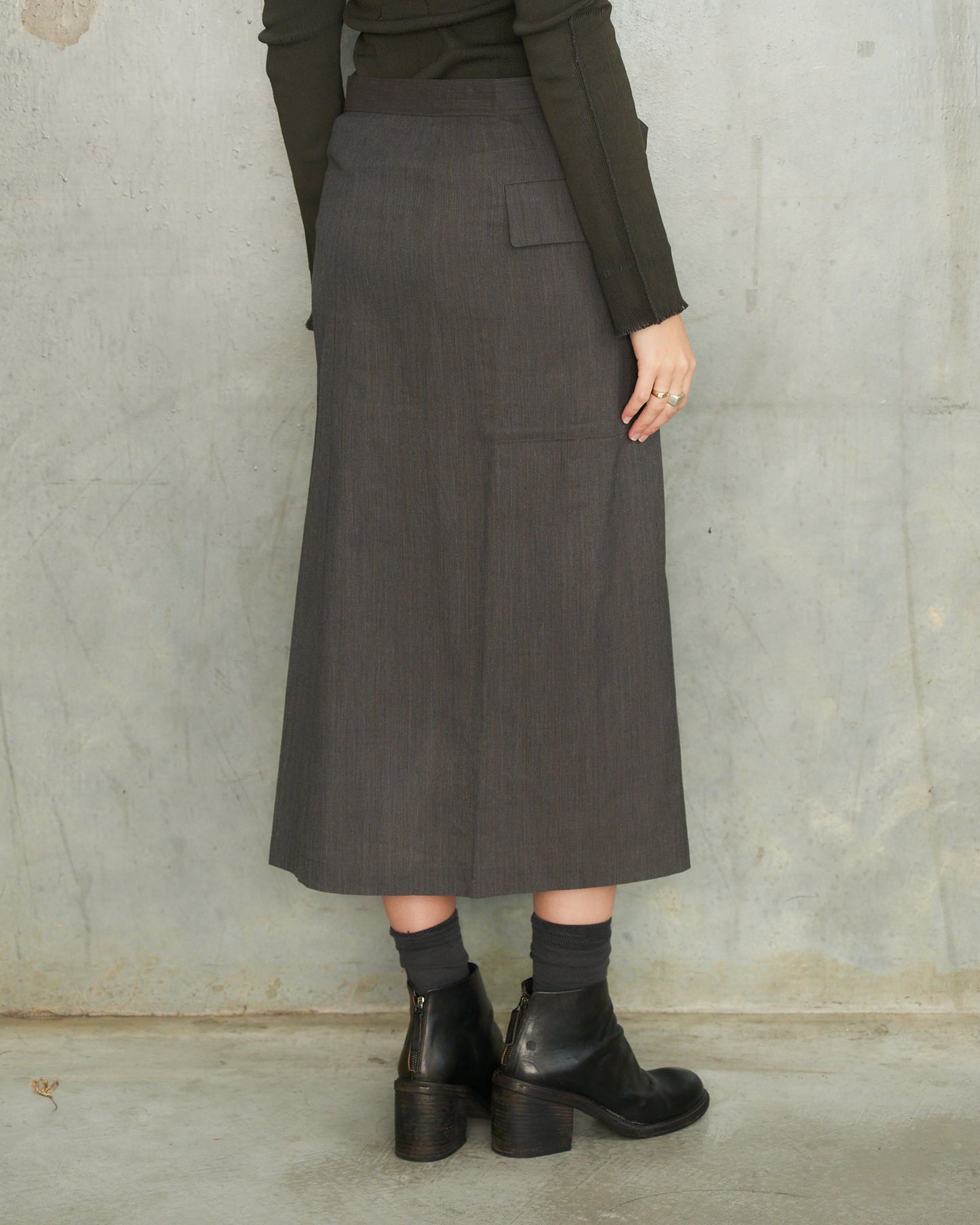 Comme Des Garcons Tricot FW1998 Grey Fold Skirt