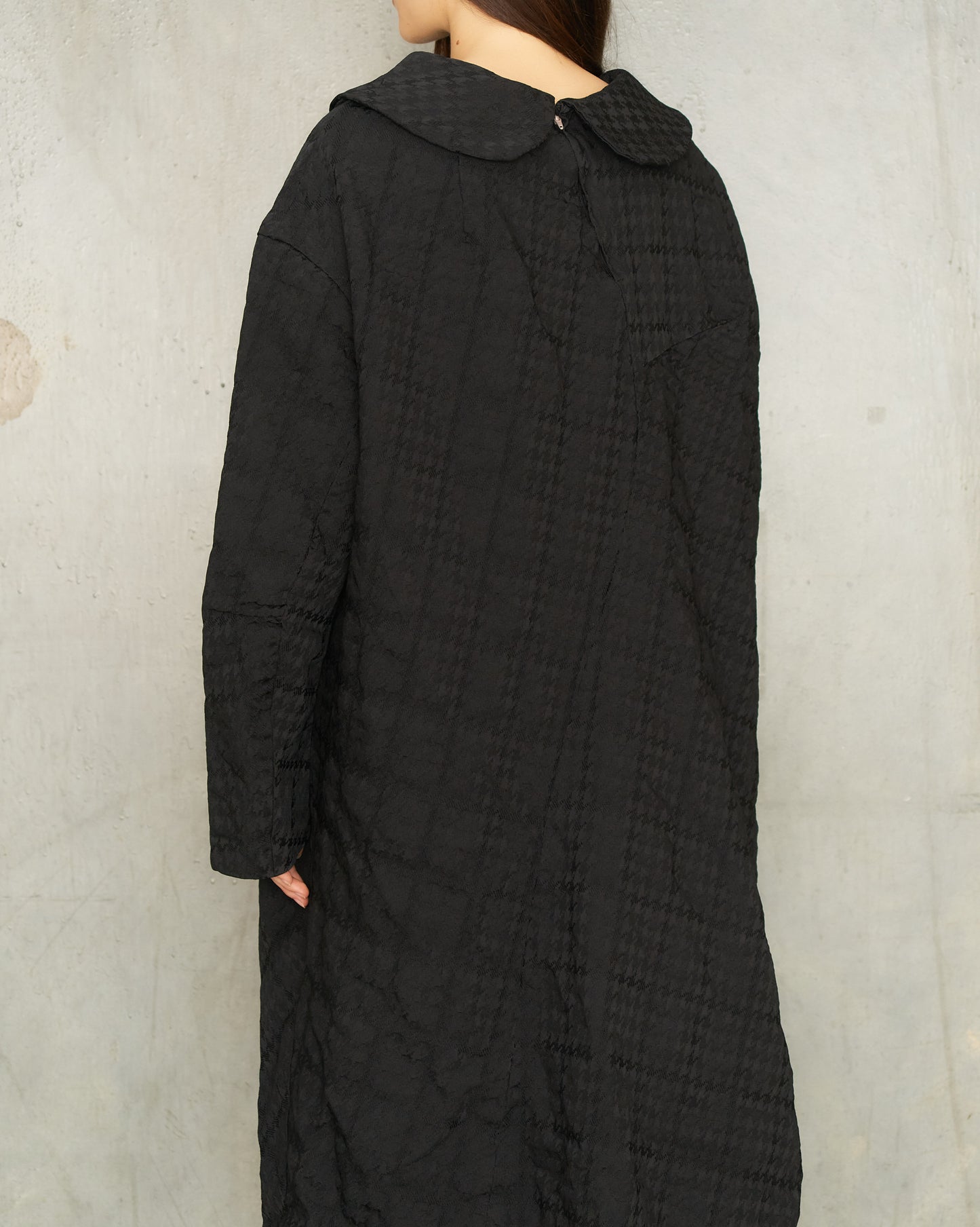Black Houndstooth Panelled Dress