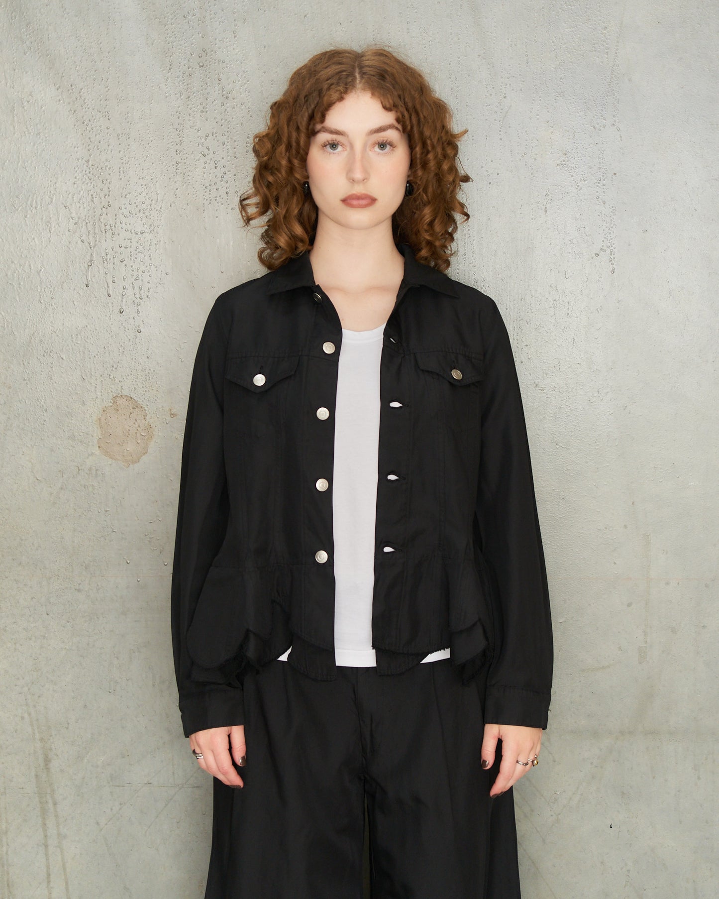 Black Layered Hem Jacket
