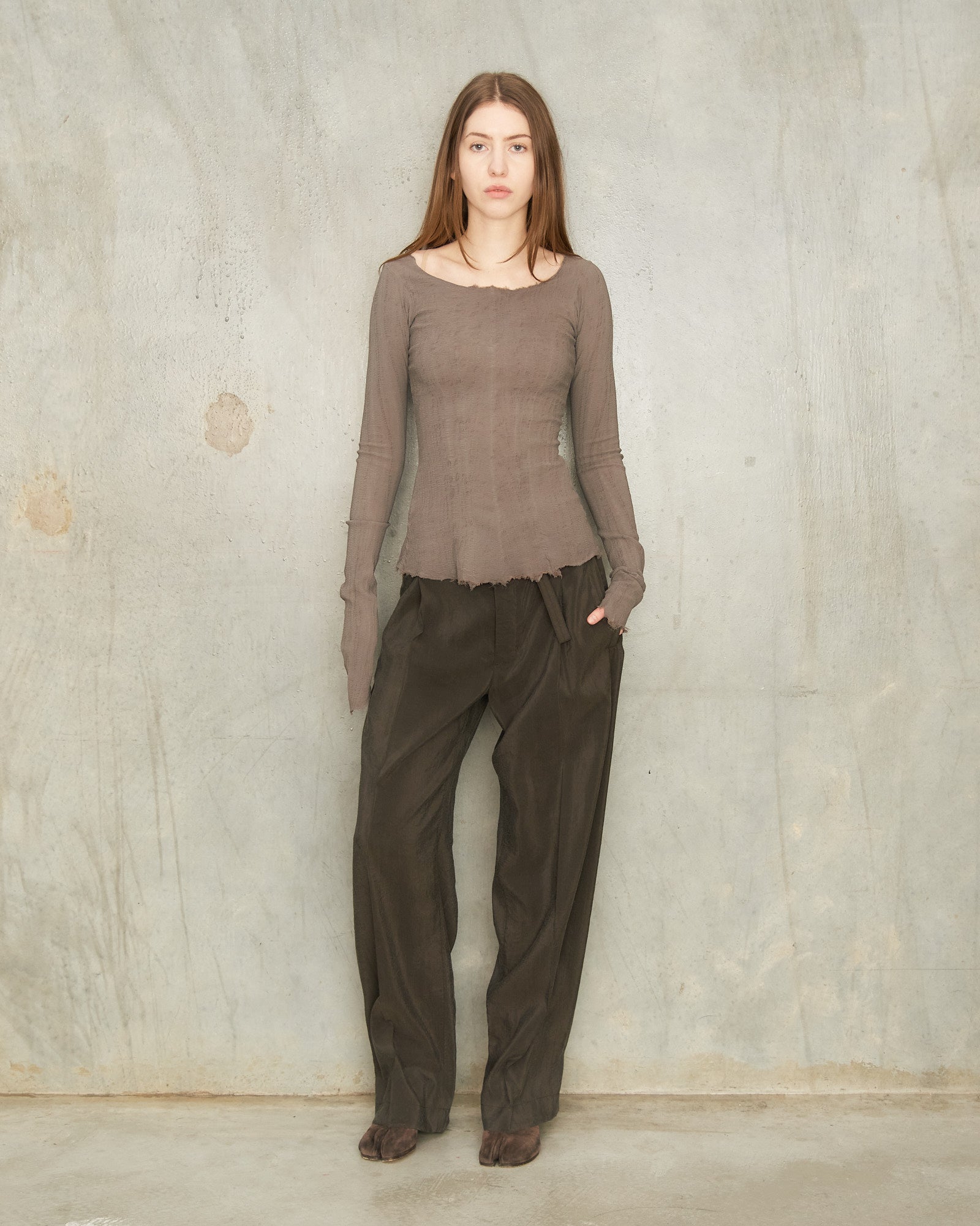 Lemaire Dark Espresso Belted Pants Brown PA1206 - DILETTANTE 