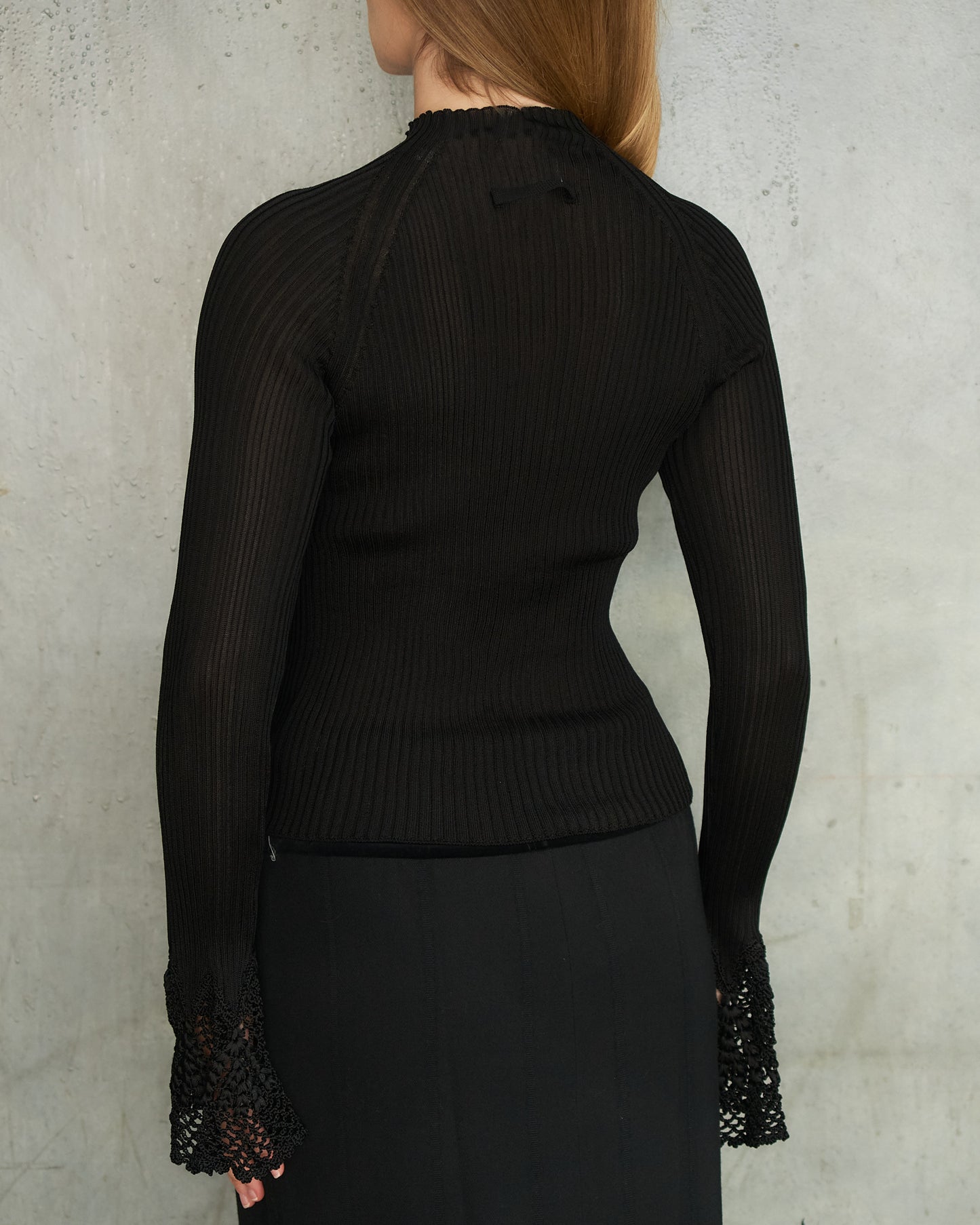Jean Paul Gaultier Black Ribbed Long Sleeve Top