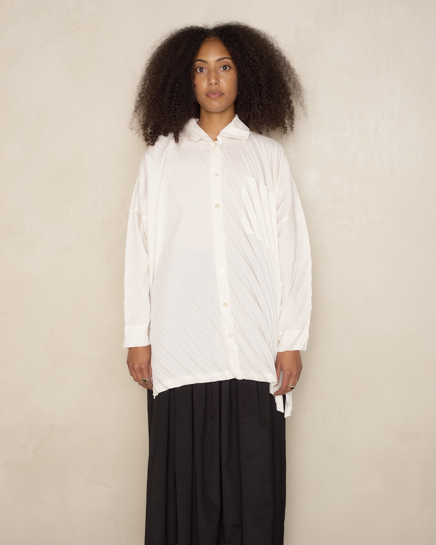 Off White Angle Pleats Longsleeve Shirt