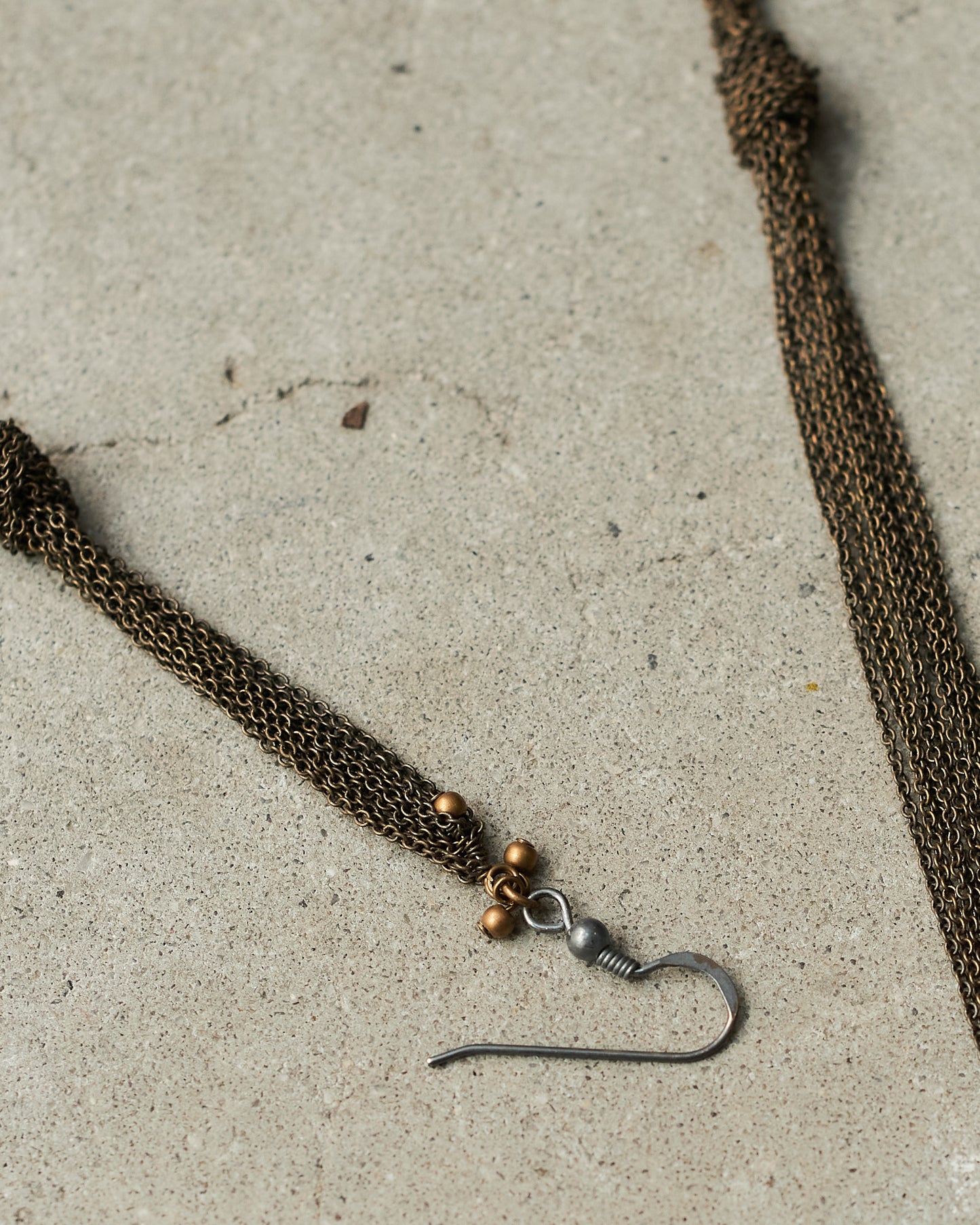 Bronze Knot Chain Earrings