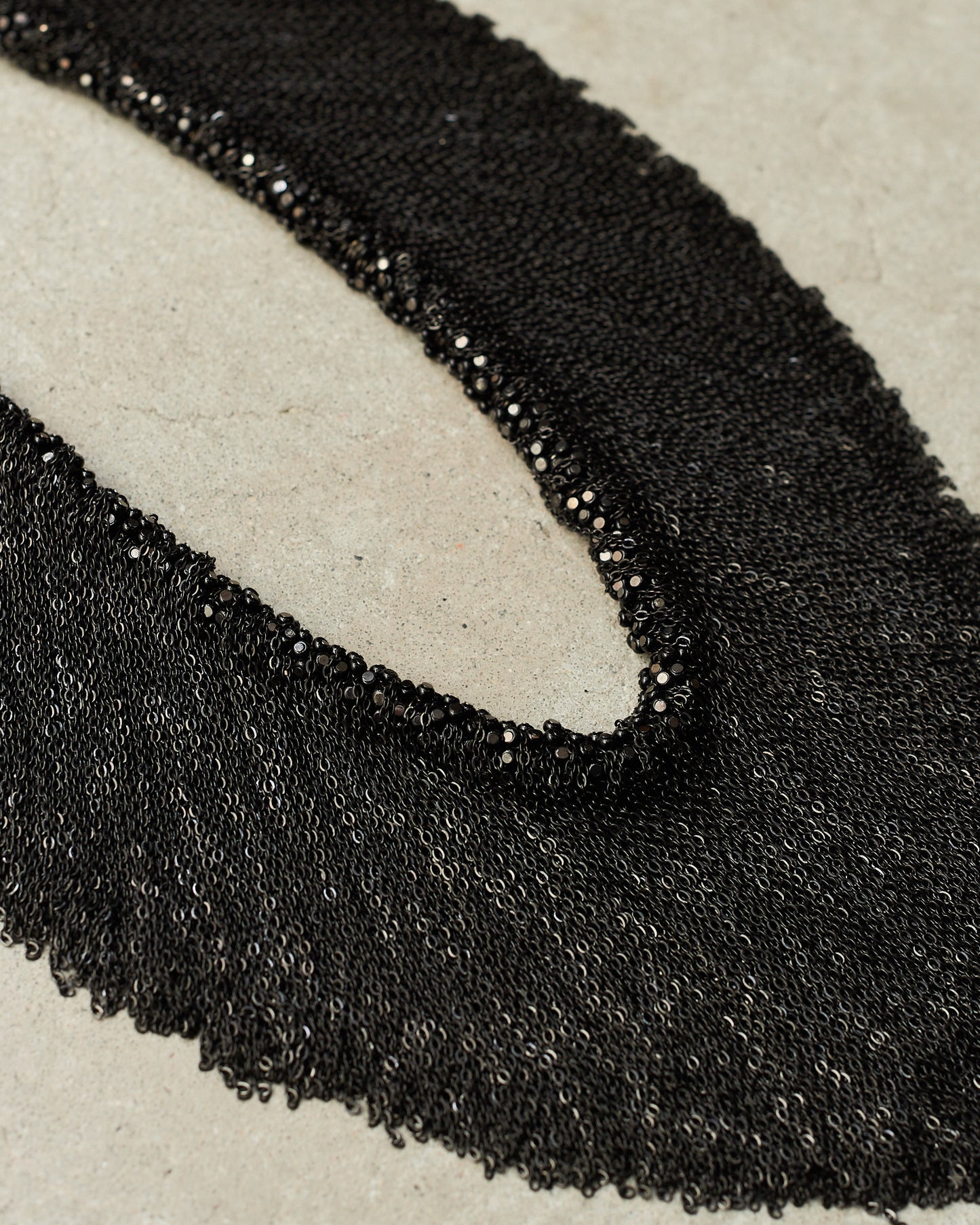 Jet Frayed Chains Necklace