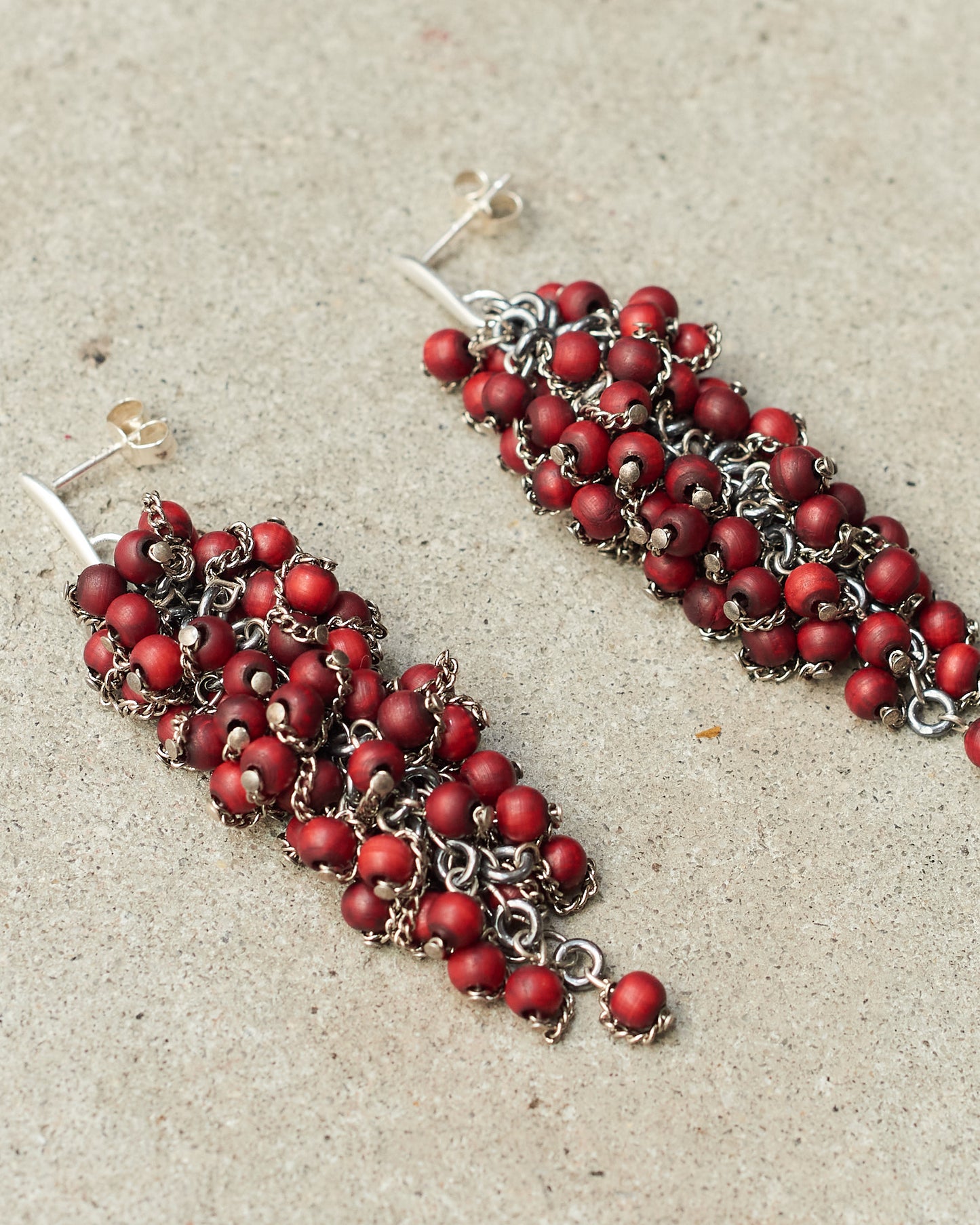Poppy Beaded Knit Earrings