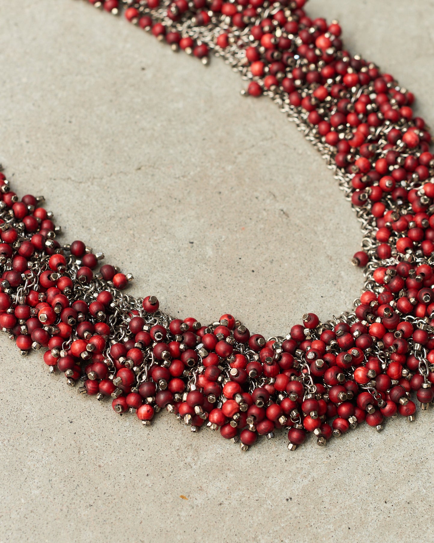 Poppy Wooden Bead Necklace