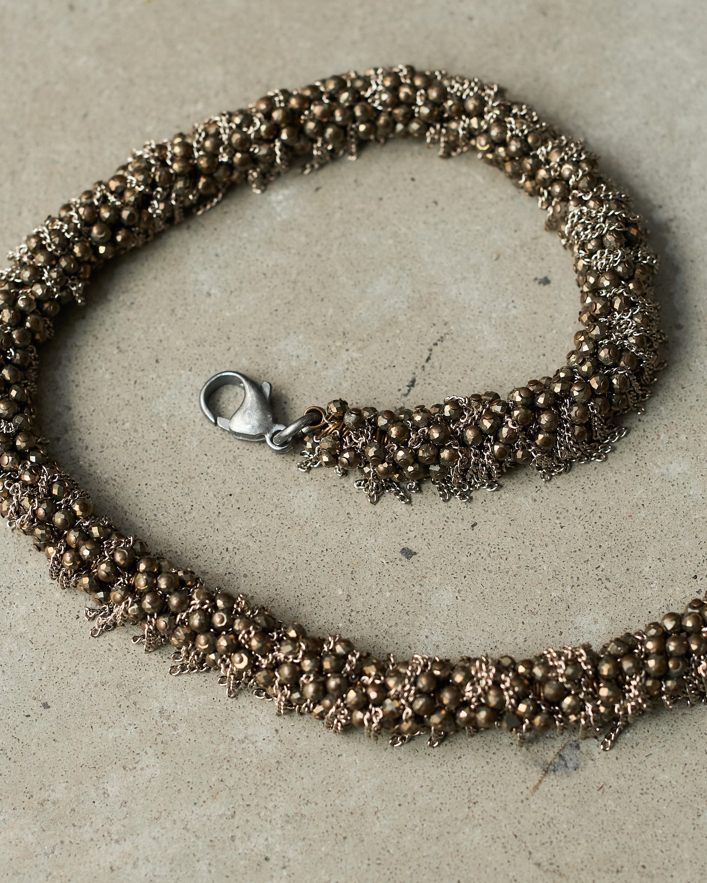 Pyrite Bead Knit Choker