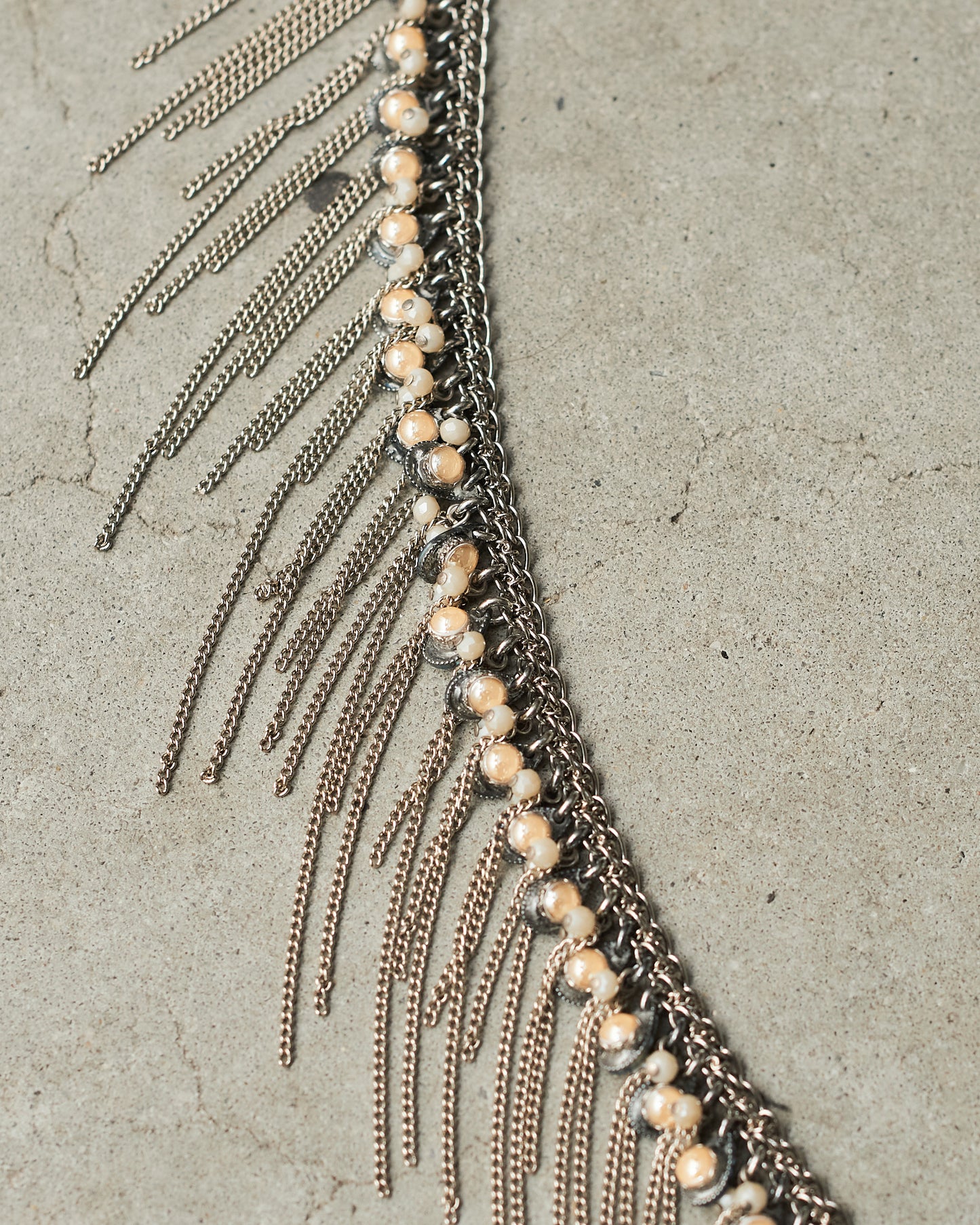 Silver Antique Bead Lariat