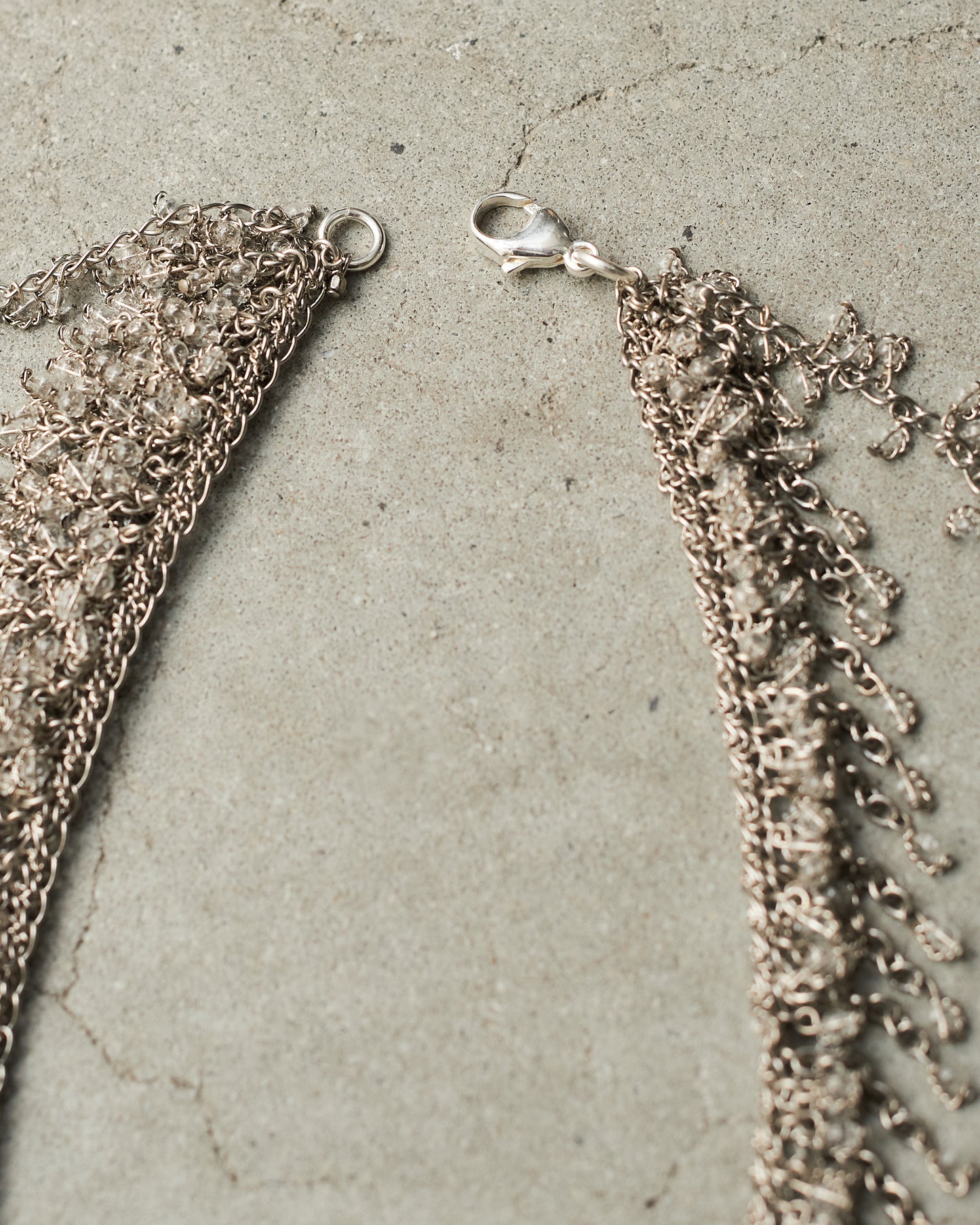 Silver Glass Bead Necklace