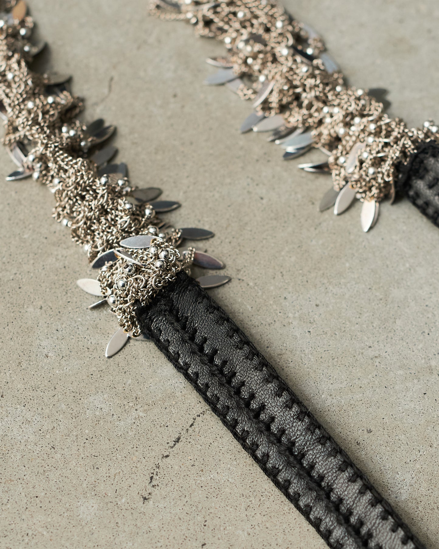 Silver Leaf Tie Necklace