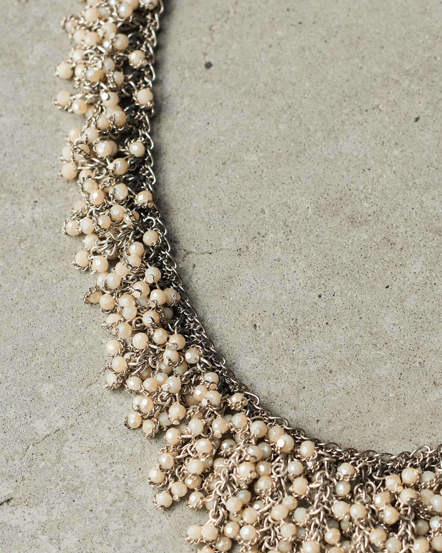 White Glass Bead Necklace
