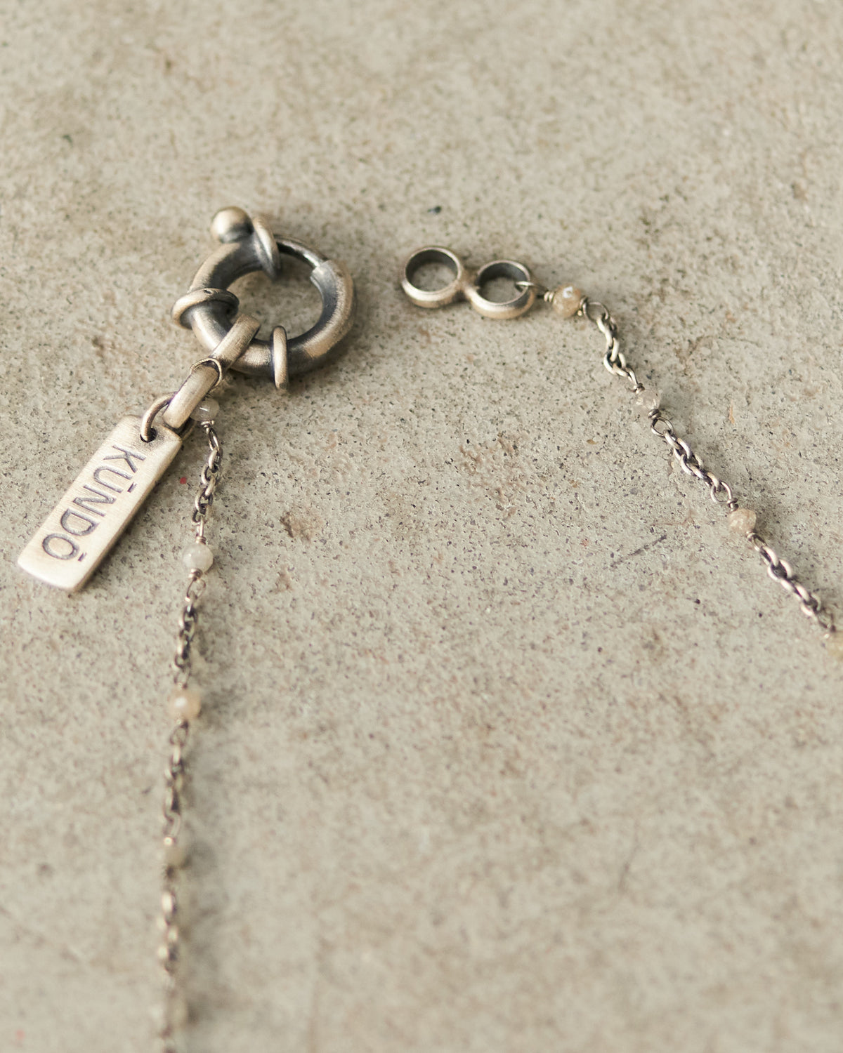 Icy Grey Faceted Diamond Bead Necklace