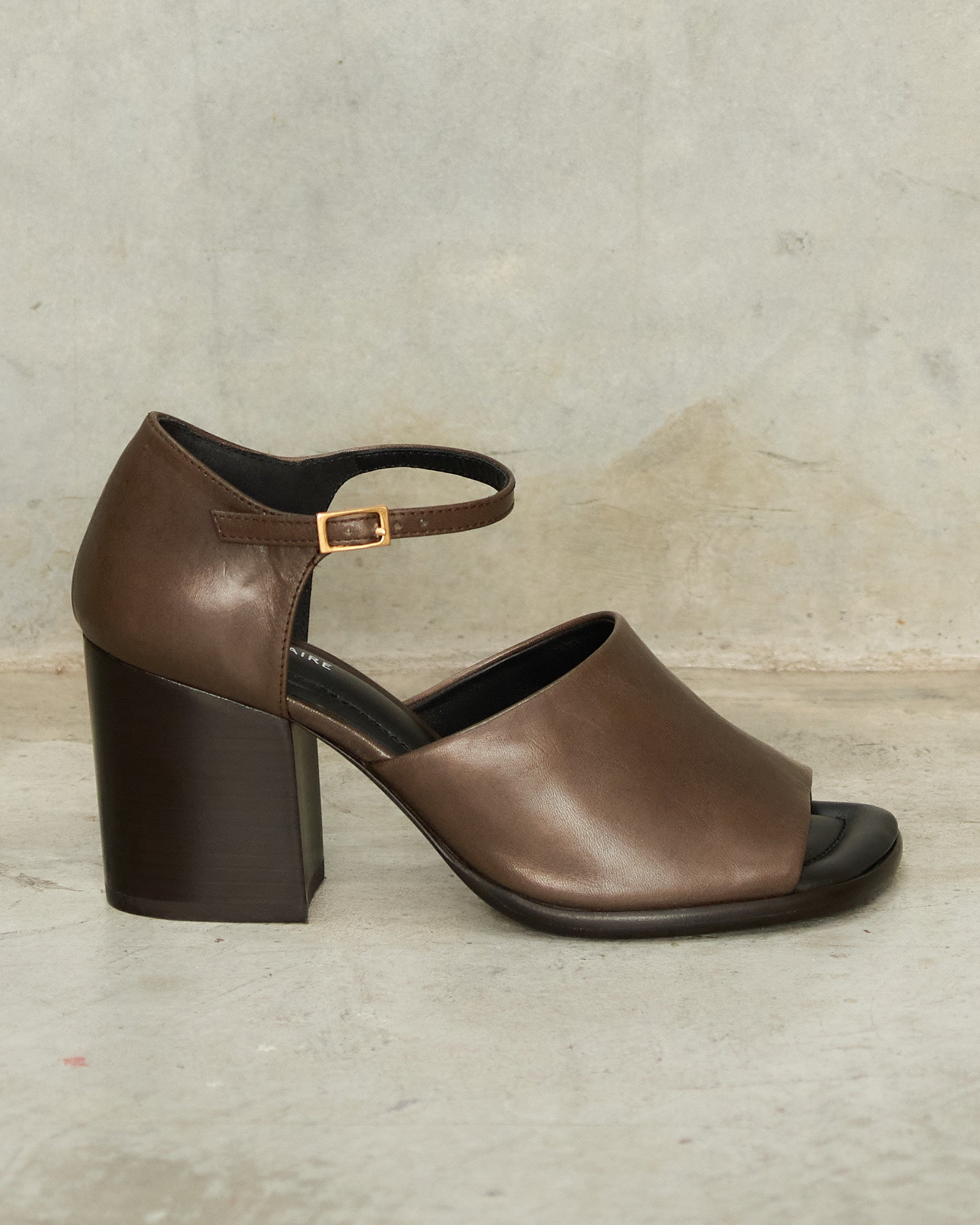 Lemaire Dark Brown Square Heeled Sandles Brown FO0239 - DILETTANTE