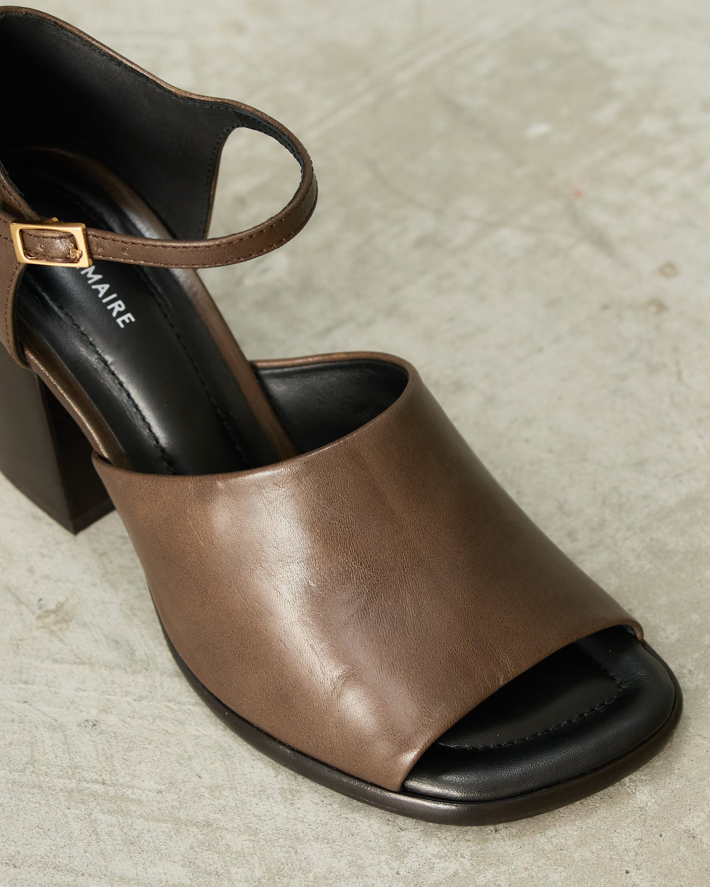 Dark Brown Square Heeled Sandals