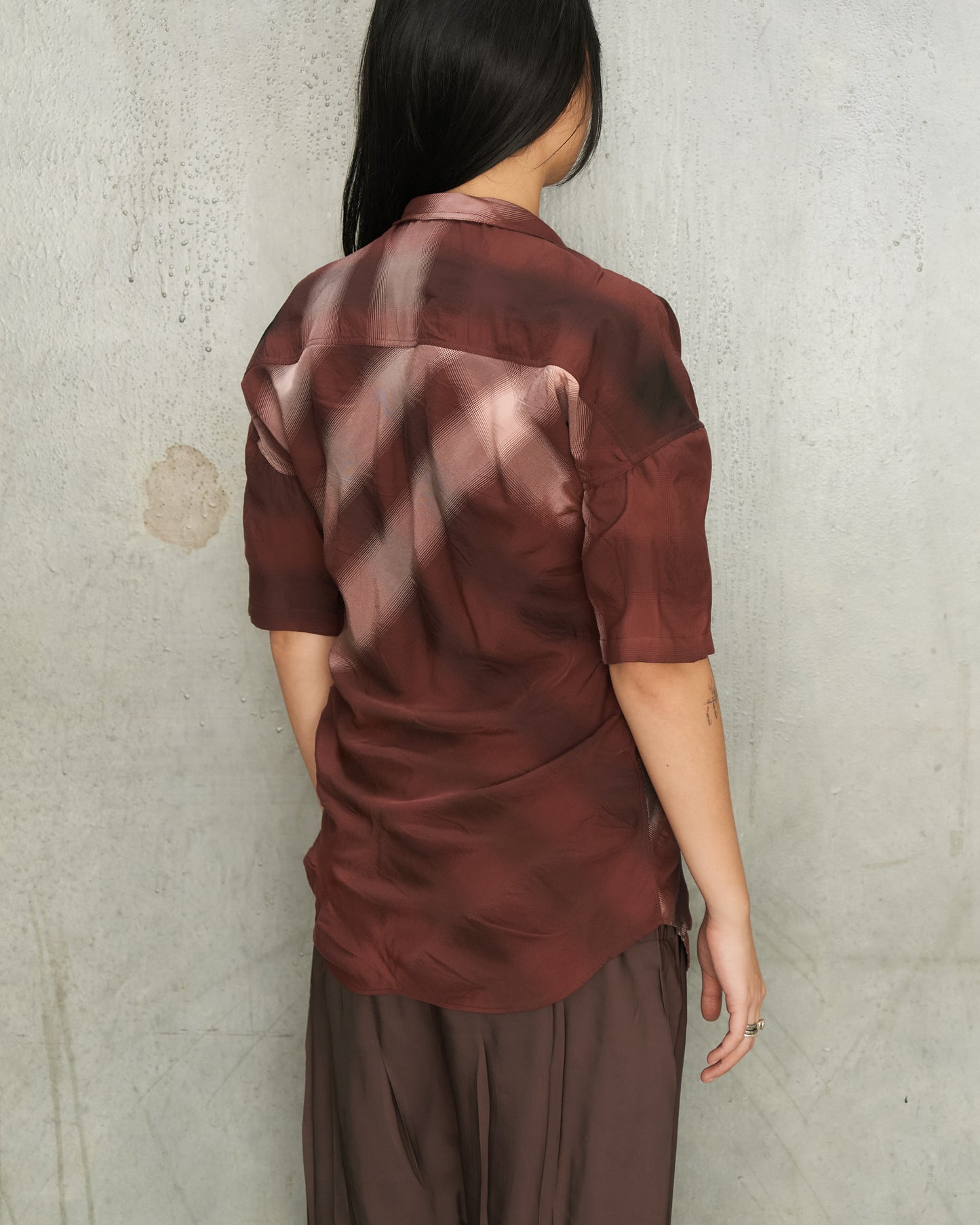 Merlot Foulard Short Sleeve Shirt
