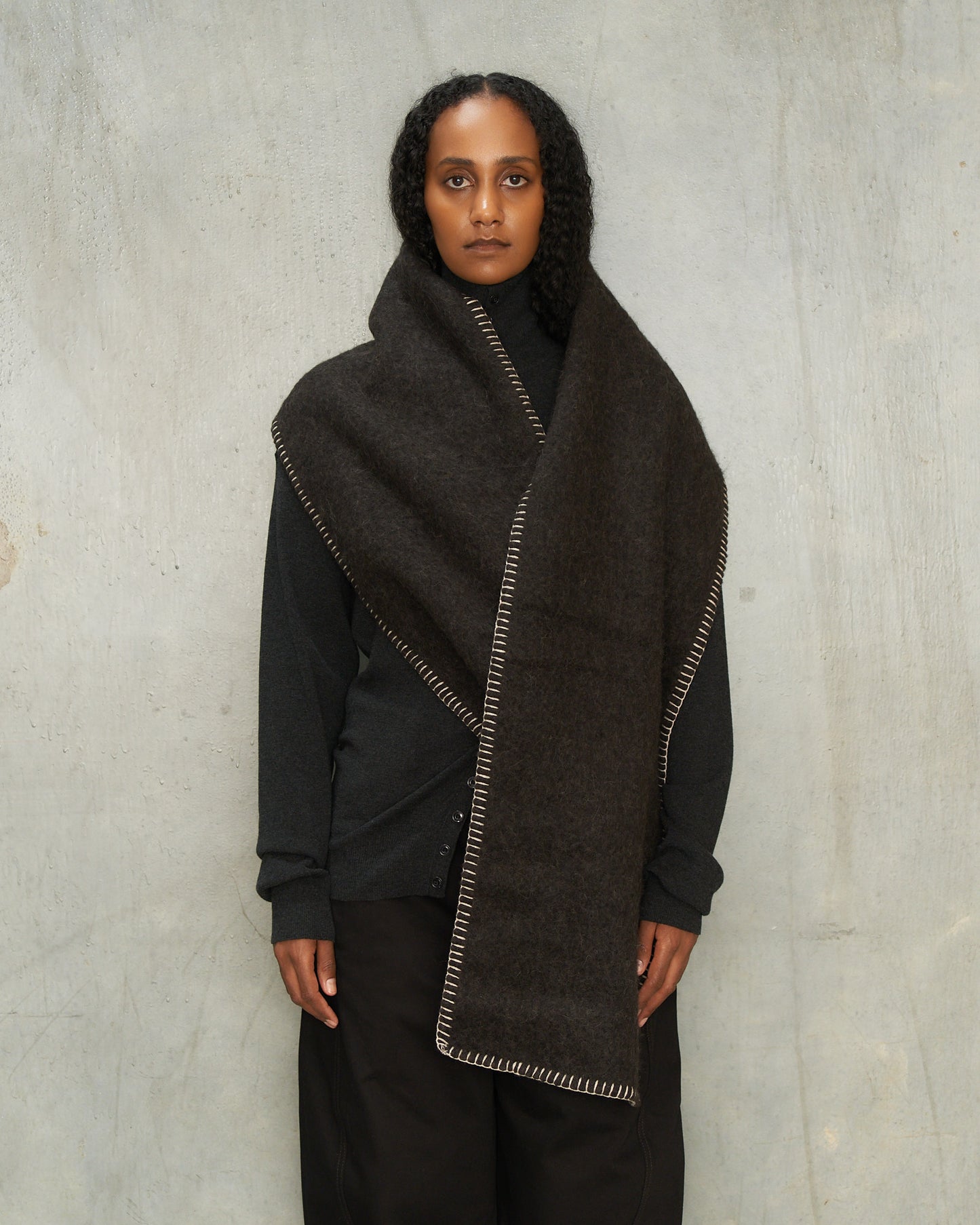 Seal Brown Fluffy Scarf